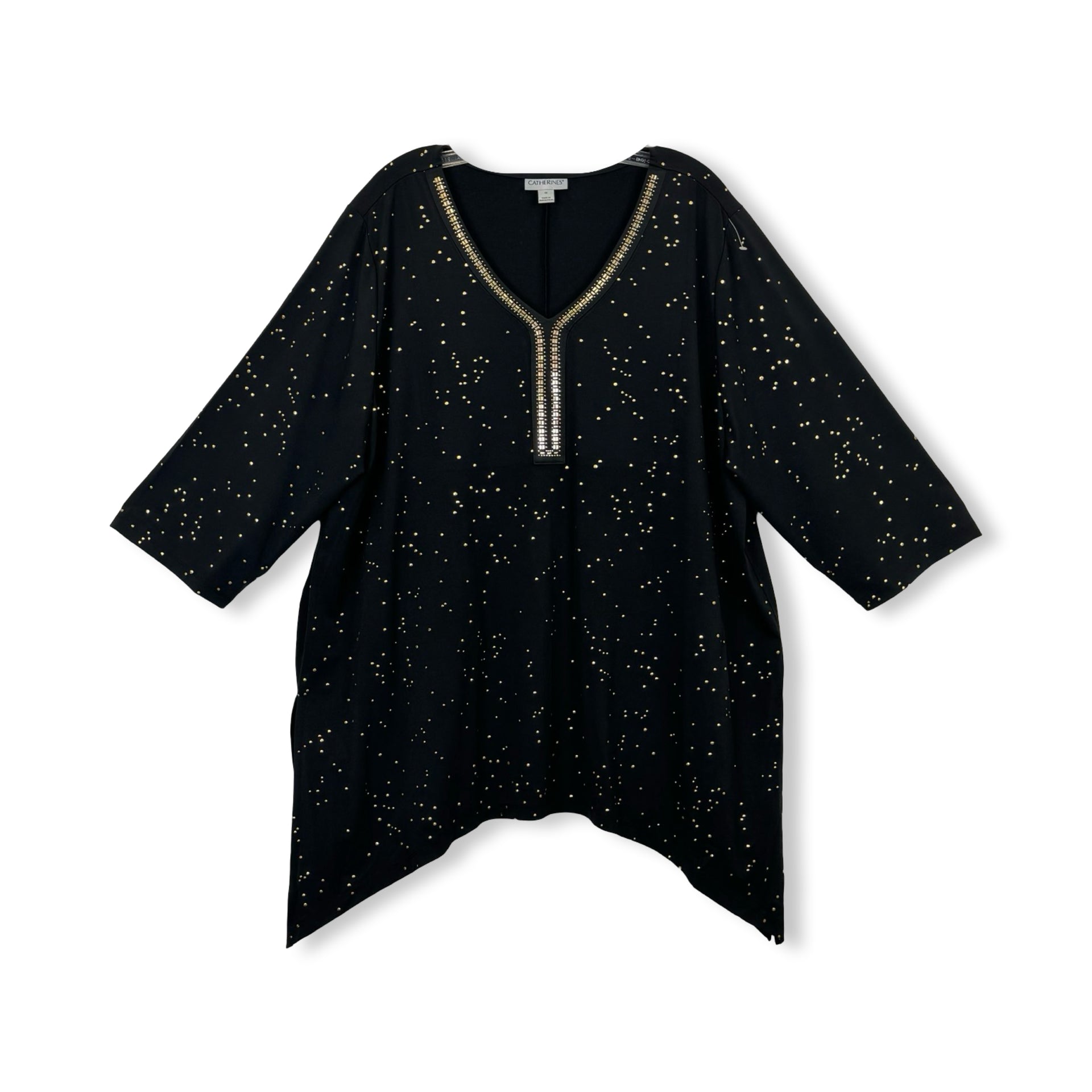 Catherine's Foil Splatter V-Neck Top