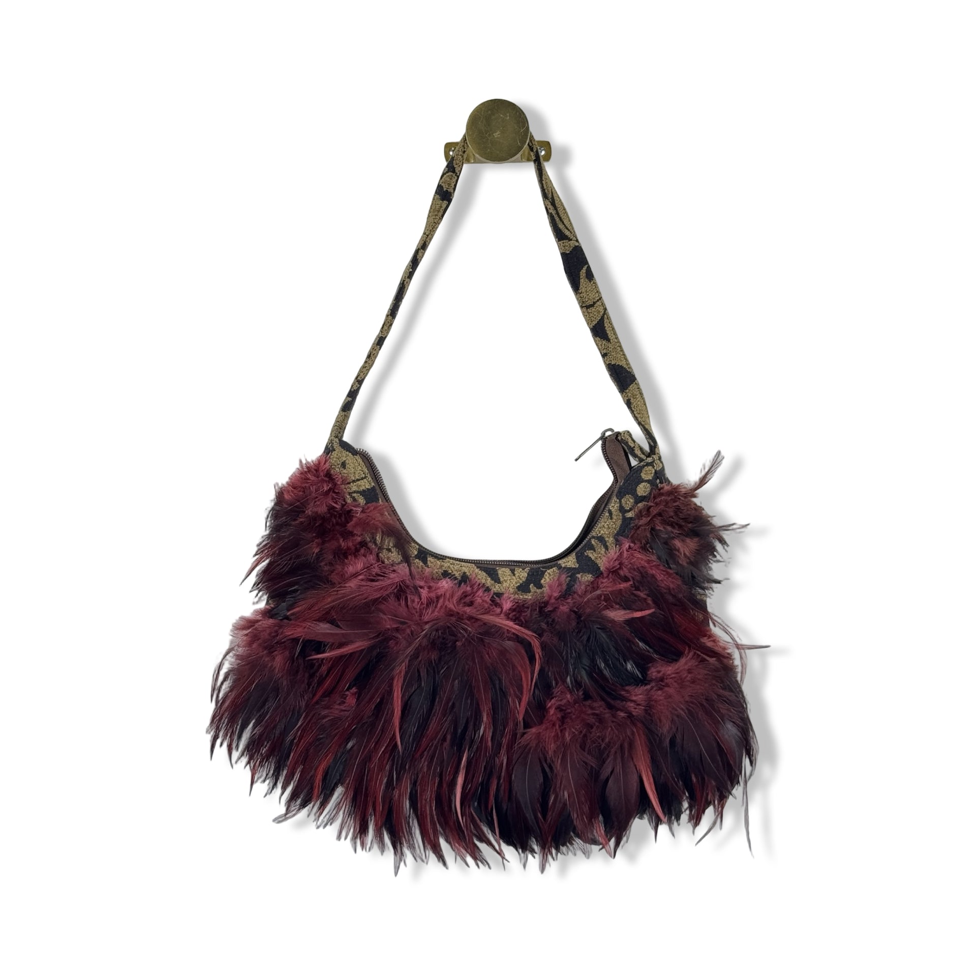 Vintage Carlo Pulicati Feathered Handbag