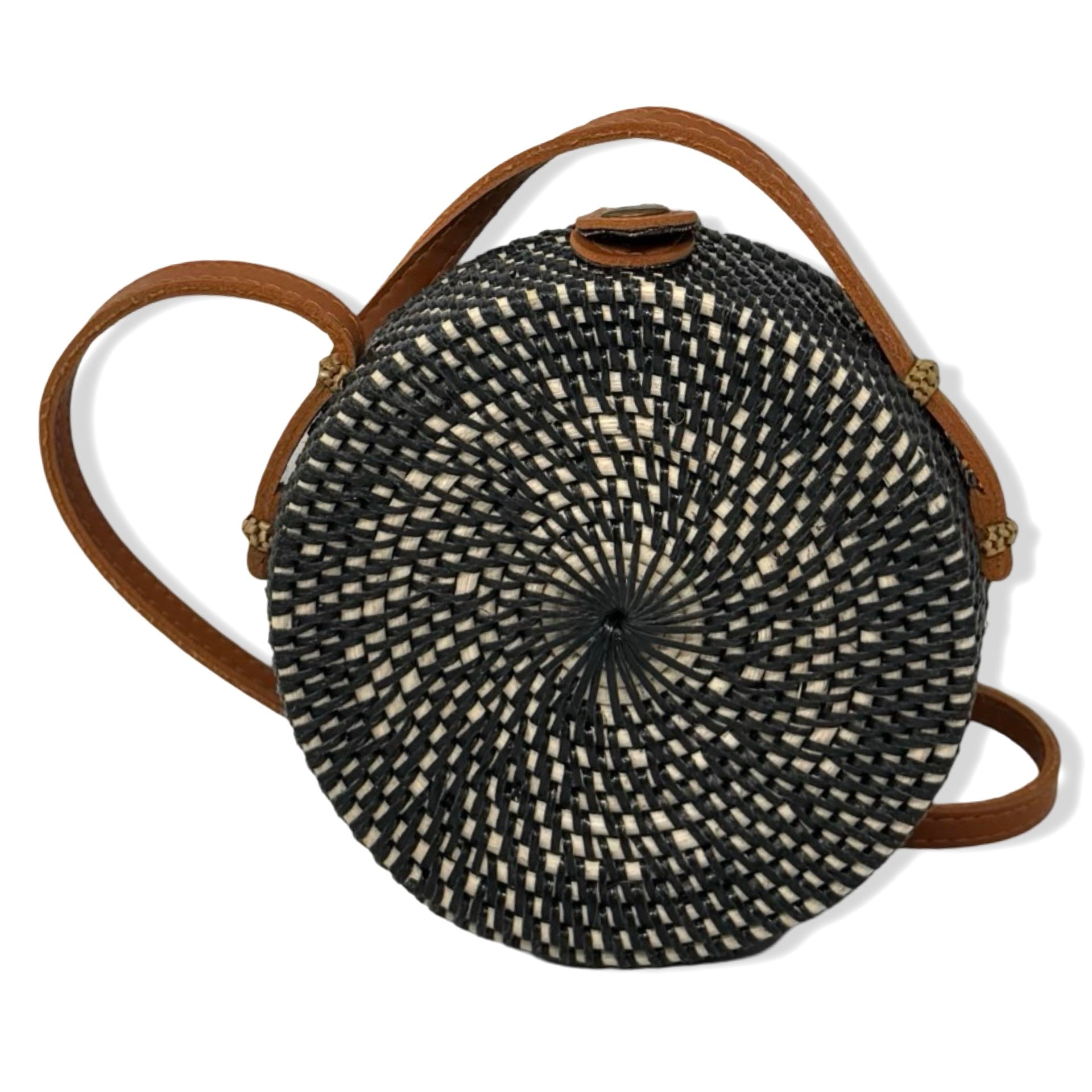 Round Woven Crossbody Bag