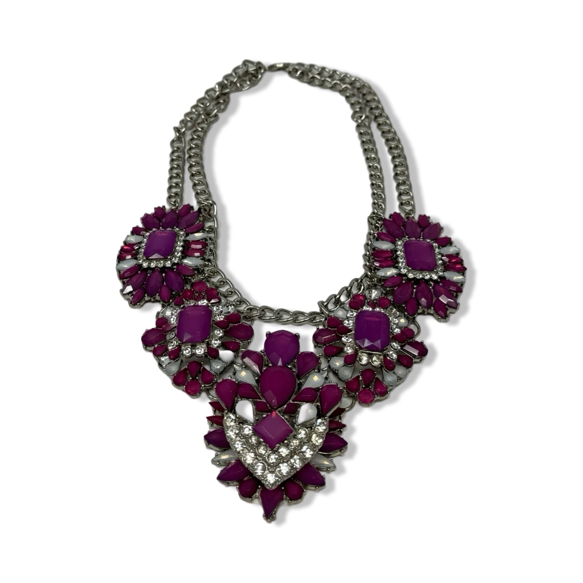 Teardrop Rhinestone Statement Necklace