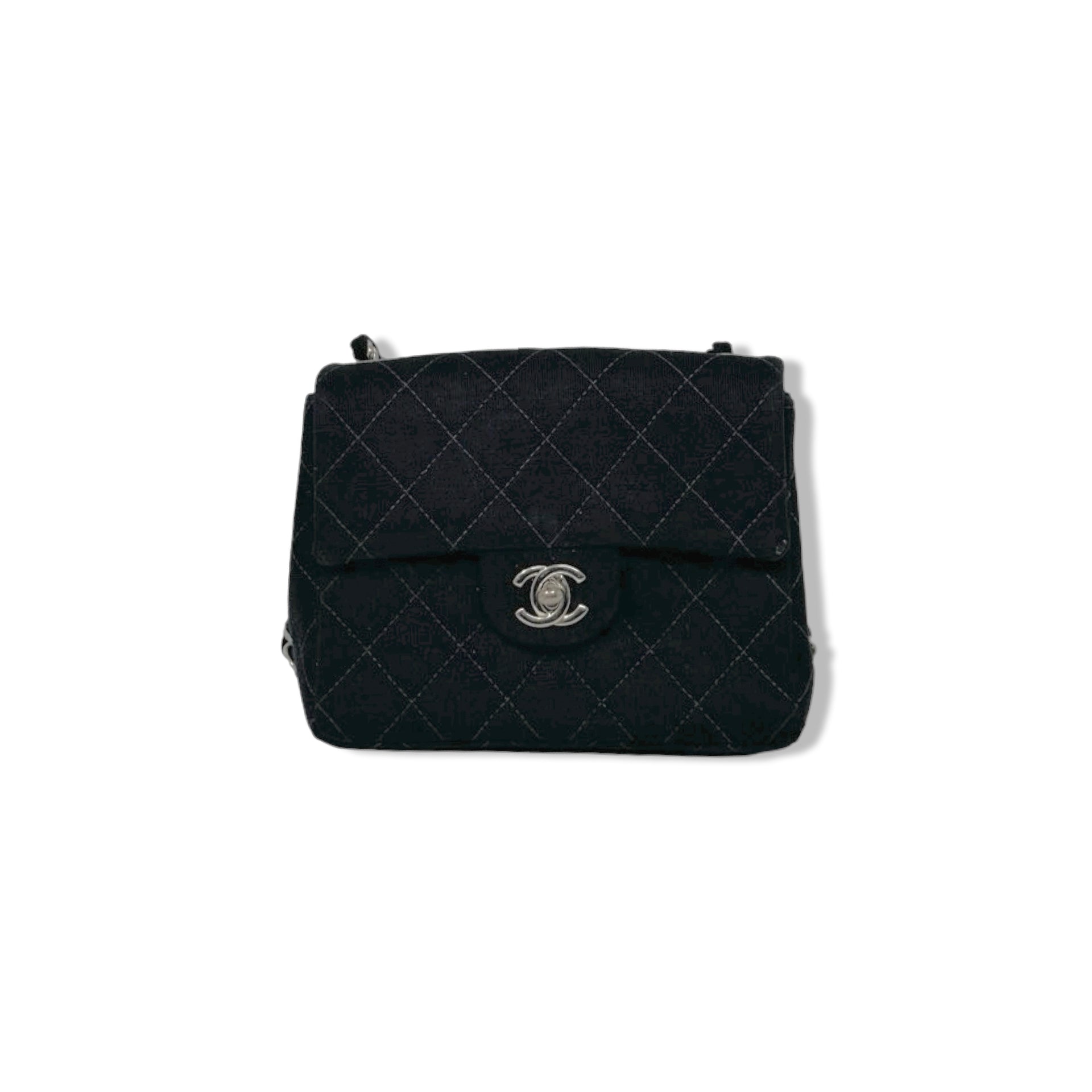 Vintage Chanel Jersey Quilted Mini Flap Bag