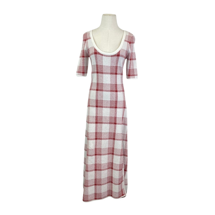 Tanya Taylor Plaid Side Slit Dress-Thumbnail