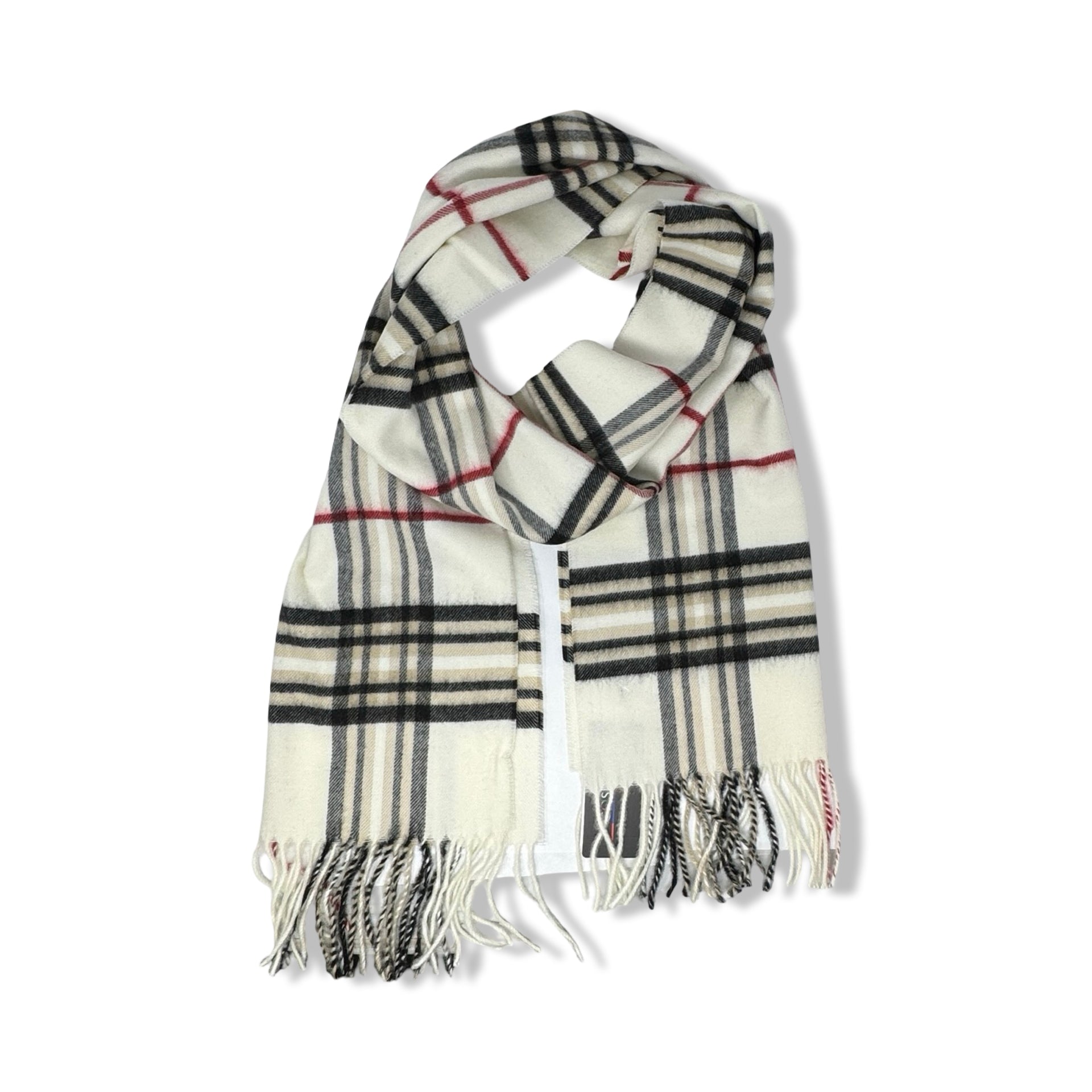 Fraas Cashmink Wide Plaid Scarf