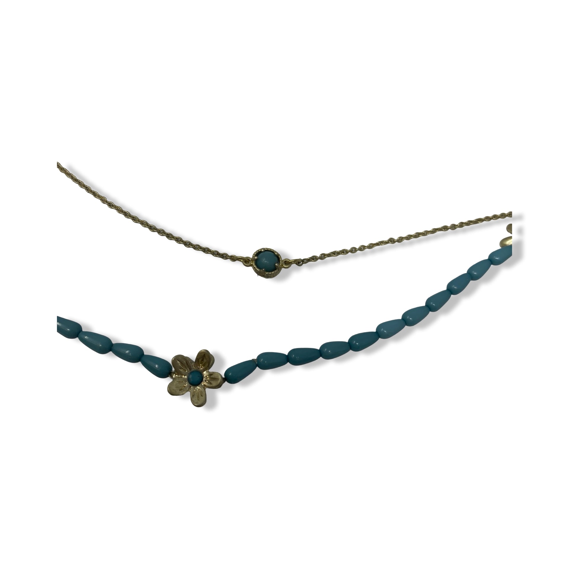 Floral Pendant Bead Layered Necklace