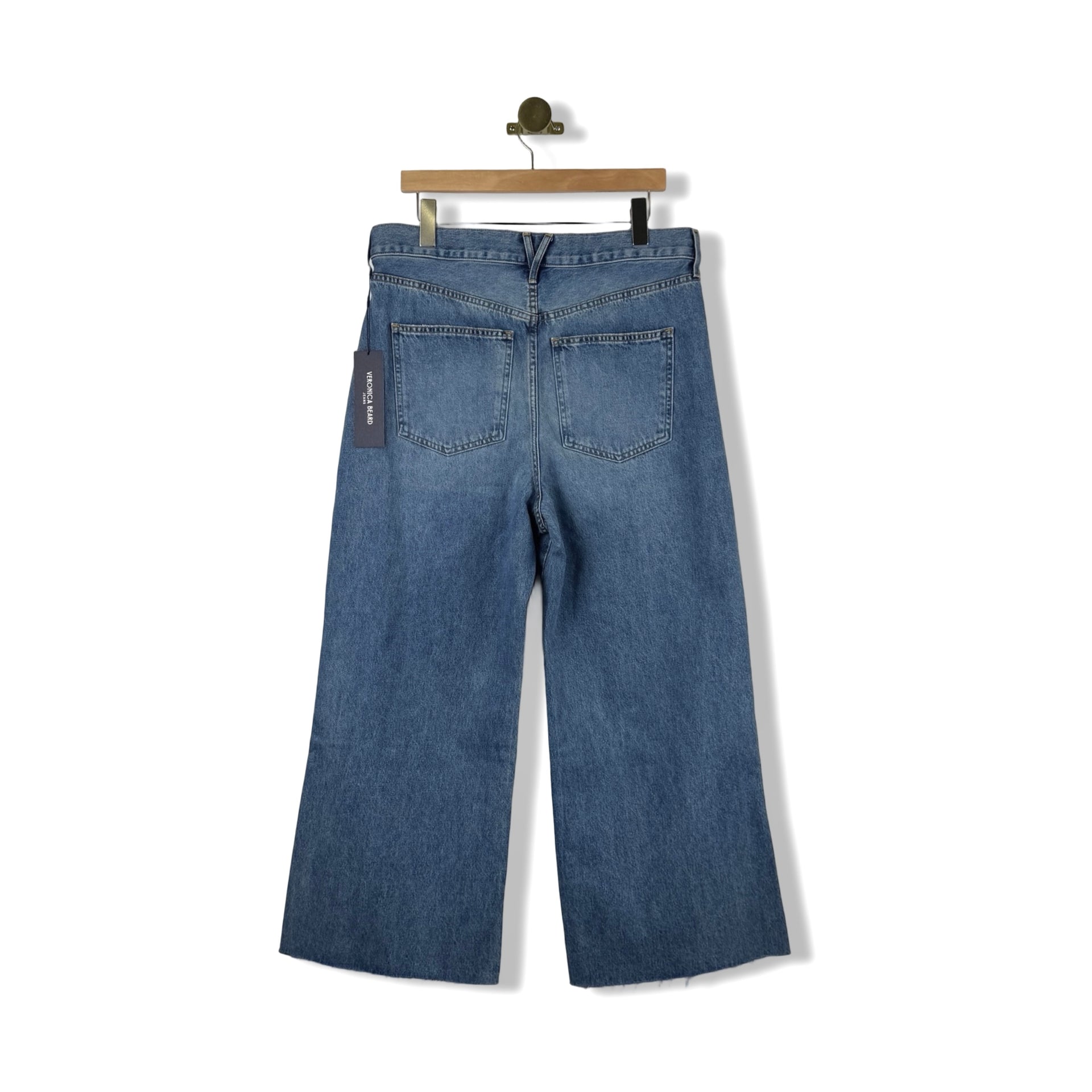 Veronica Beard Taylor Cropped Wide Leg Jeans