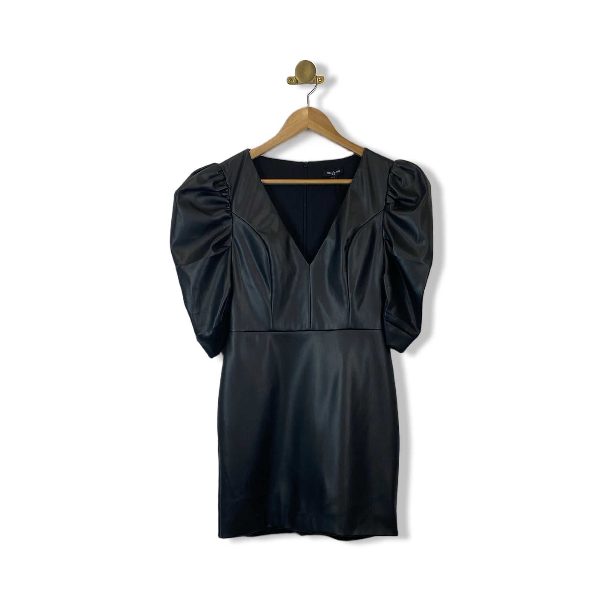 Area Stars Vivian Faux Leather Puff Sleeve Minidress