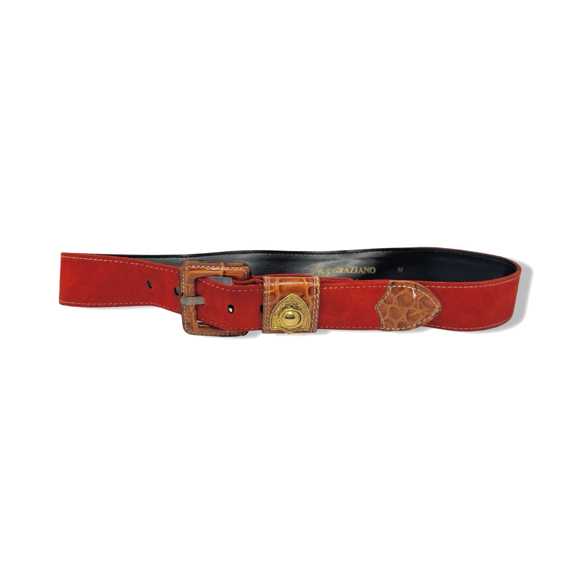 Vintage R.J. Graziano Suede Contrast Stitch Belt