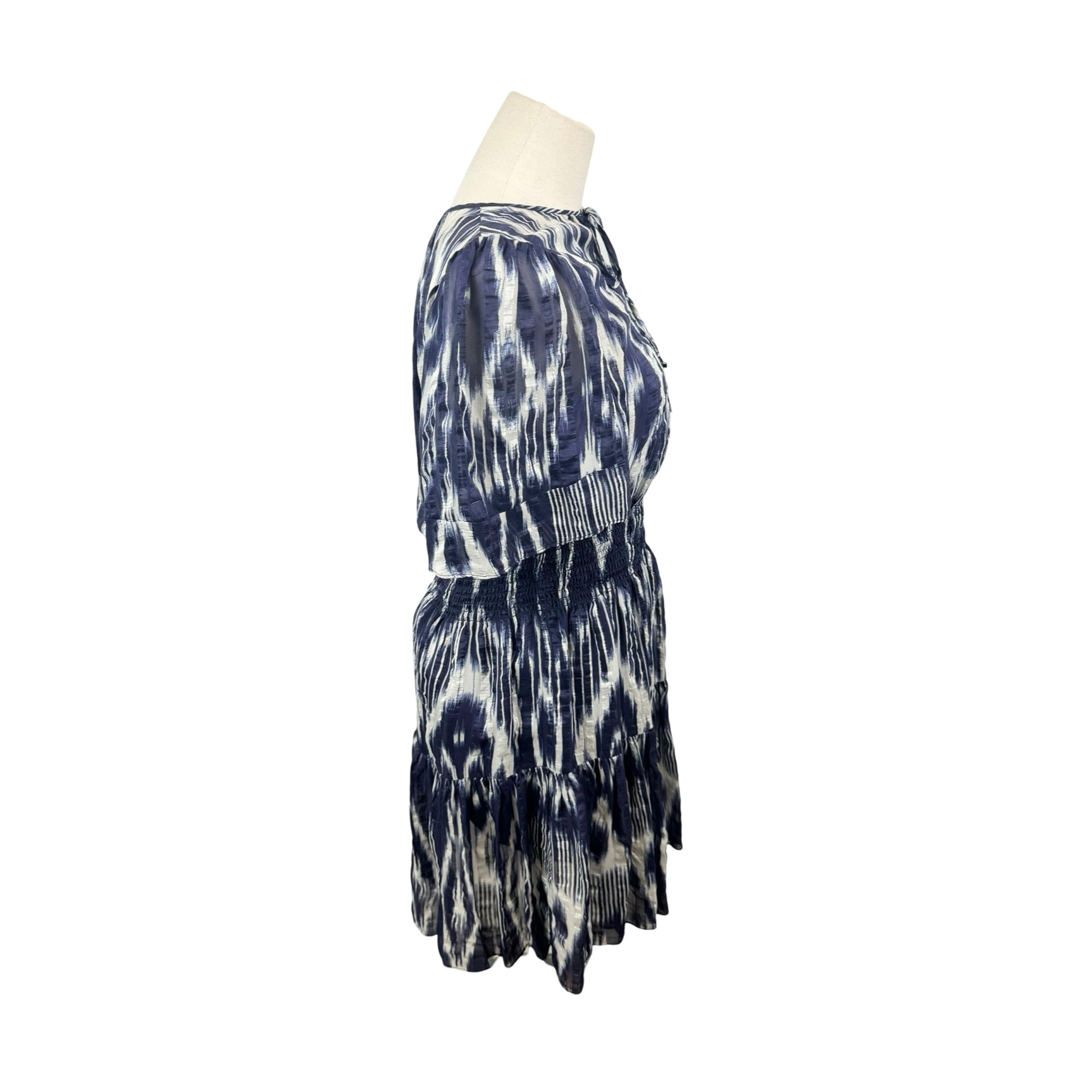 Rebecca Taylor Short Sleeve Ikat Smock Dress