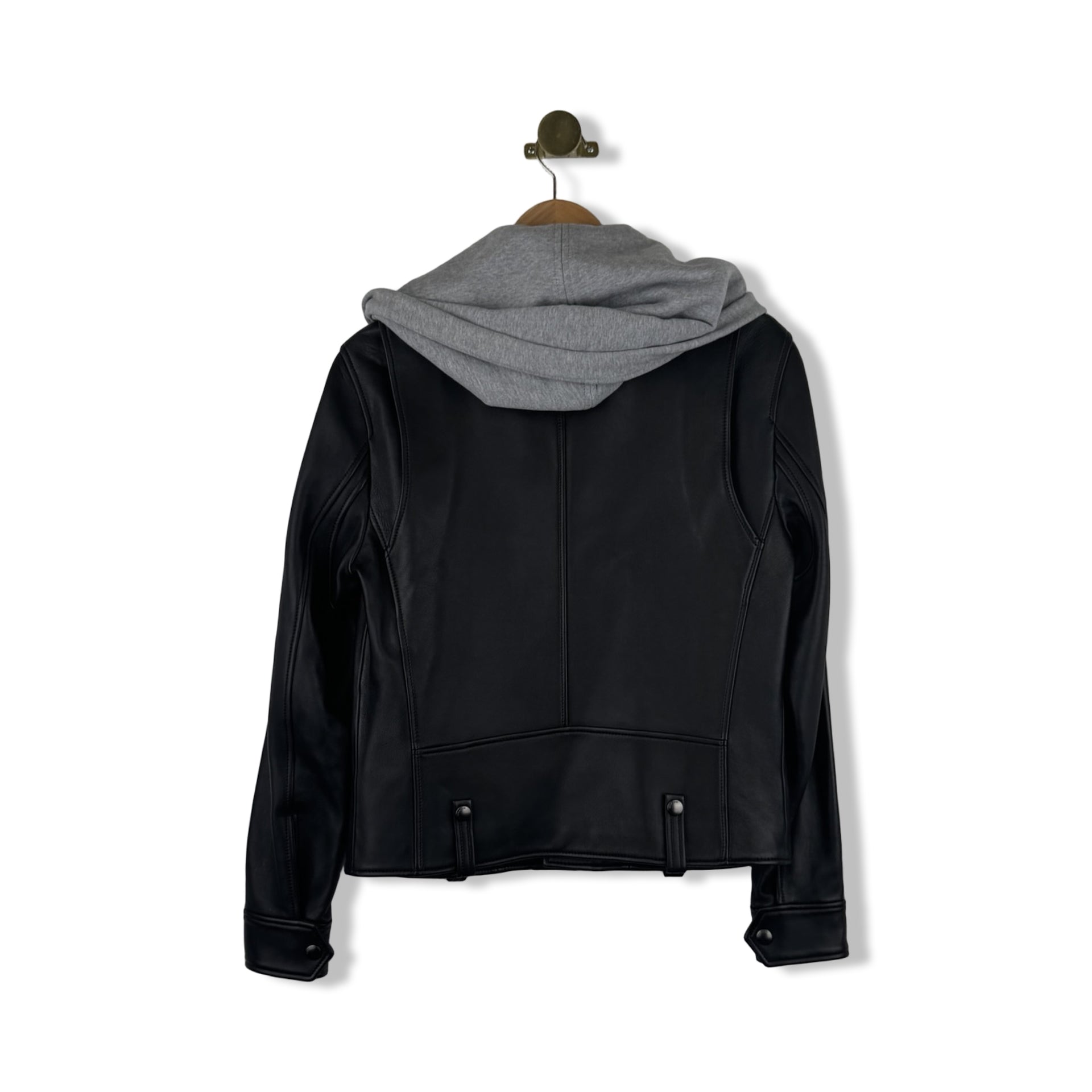 Coach Hood Leather Moto Jacket