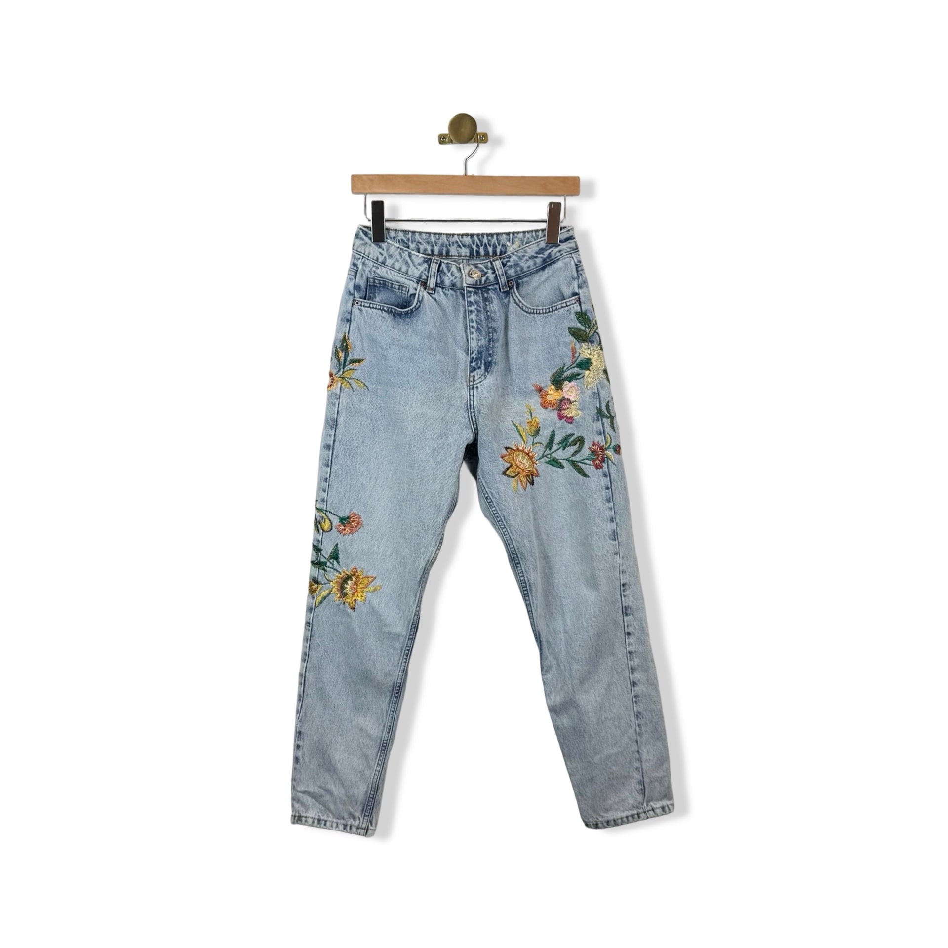 Topshop Embroidered Jeans