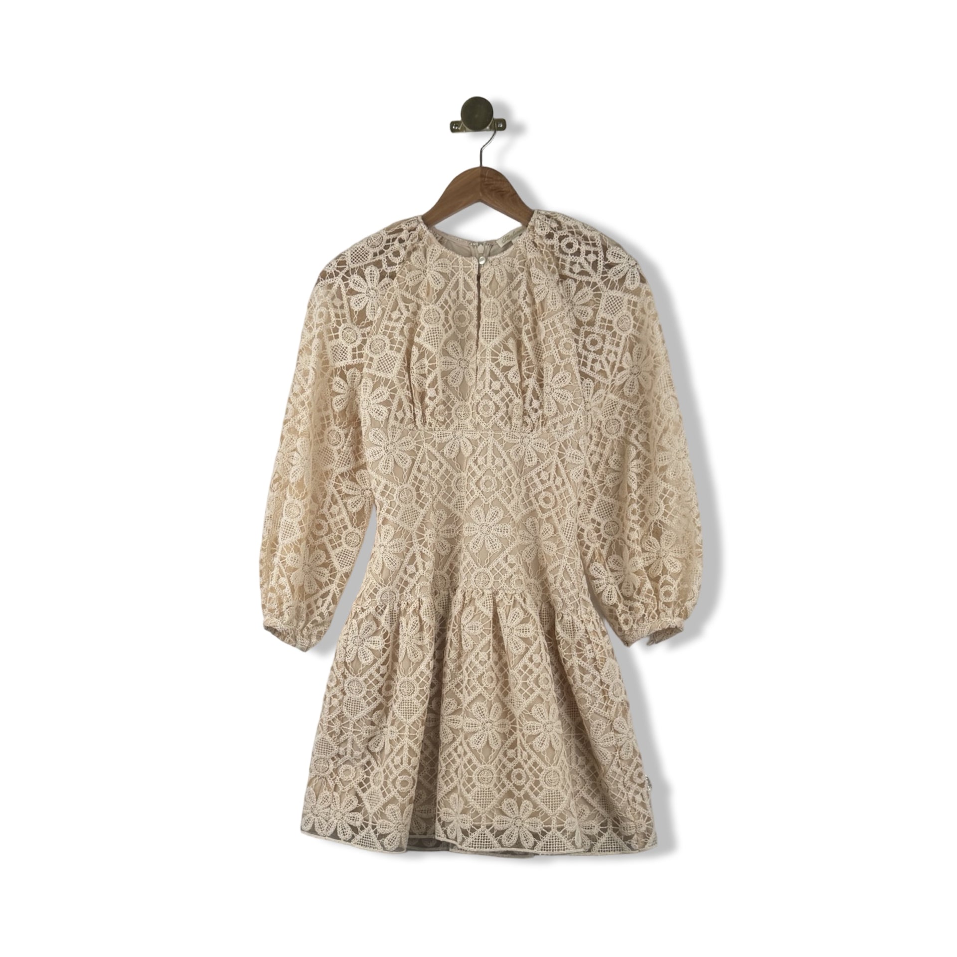 Shoshanna Long Sleeve Floral Lace Mini Dress