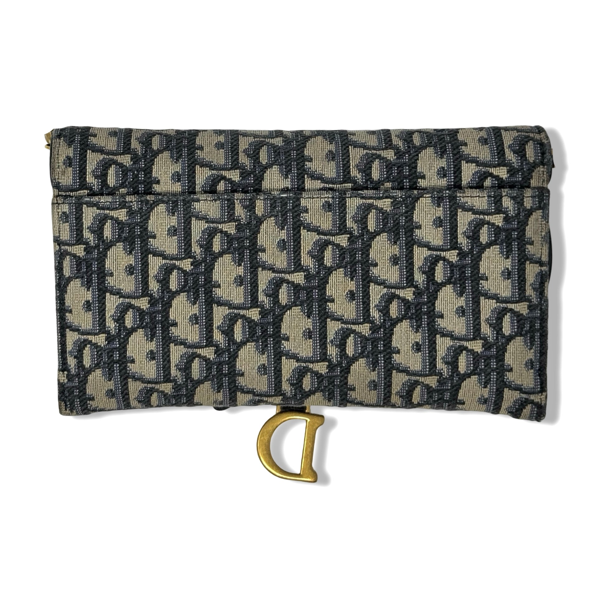 Christian Dior Oblique Small Saddle Pouch with Chain