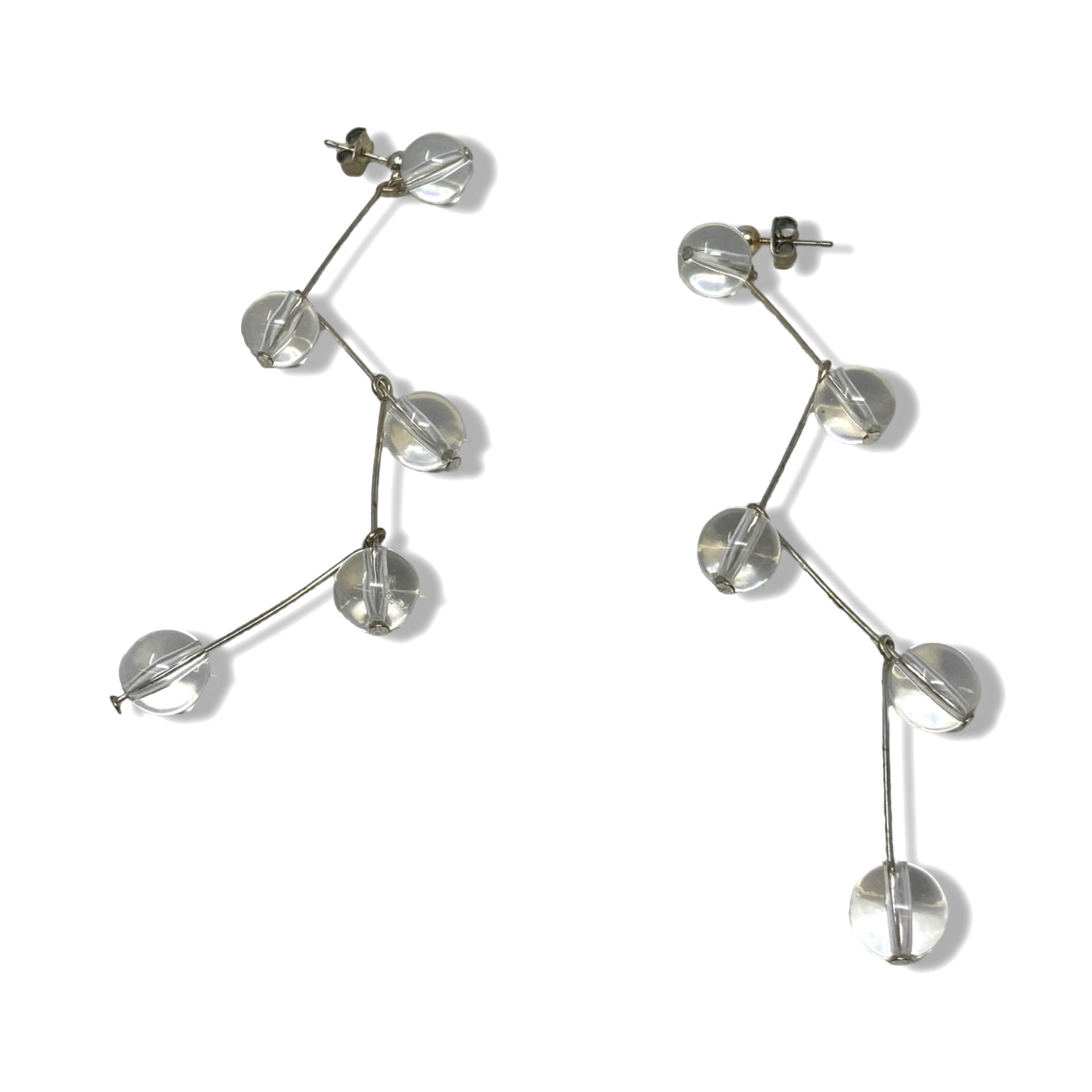 Clear Bead Drop Earrings