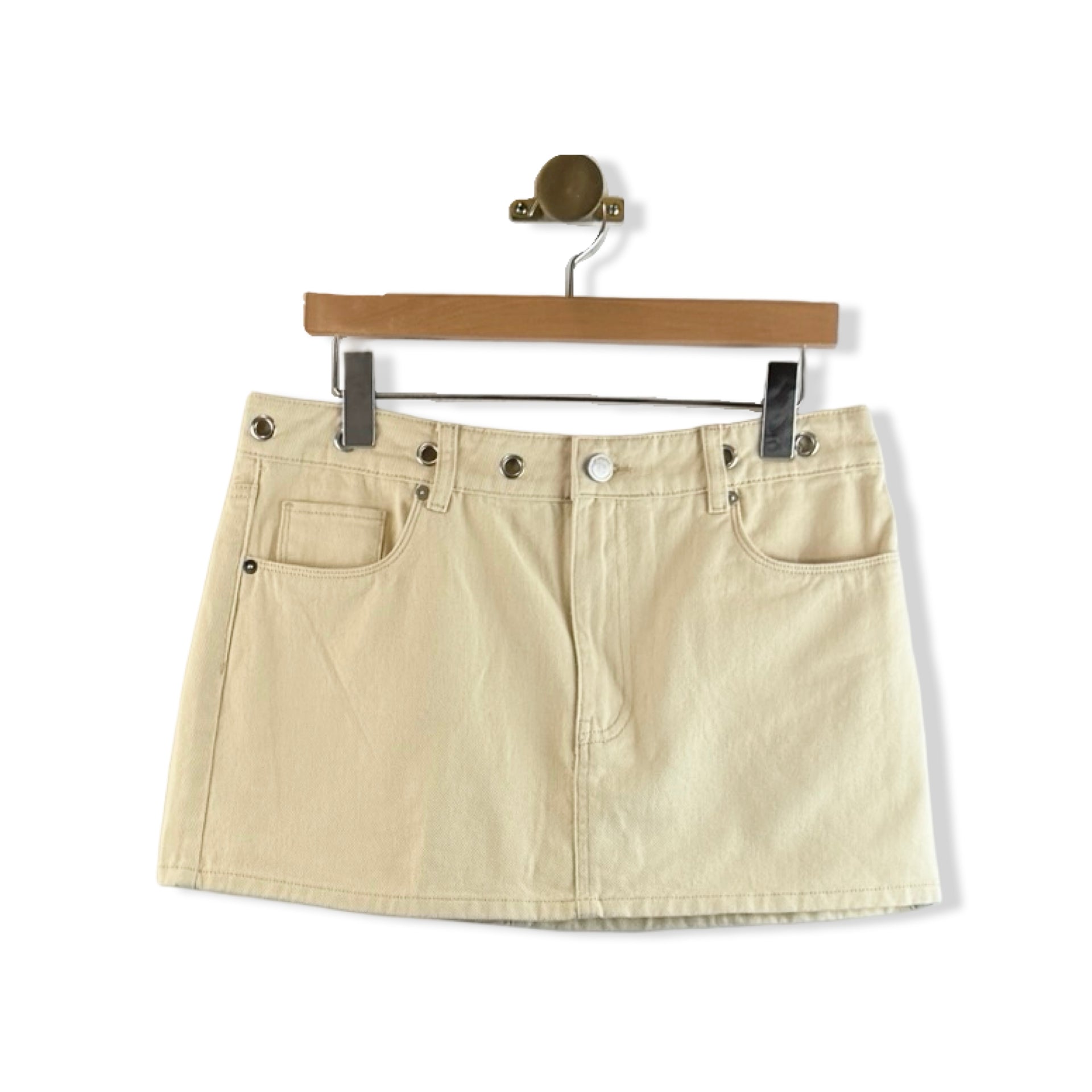 BLANKNYC Grommet Micro Mini Twill Skirt