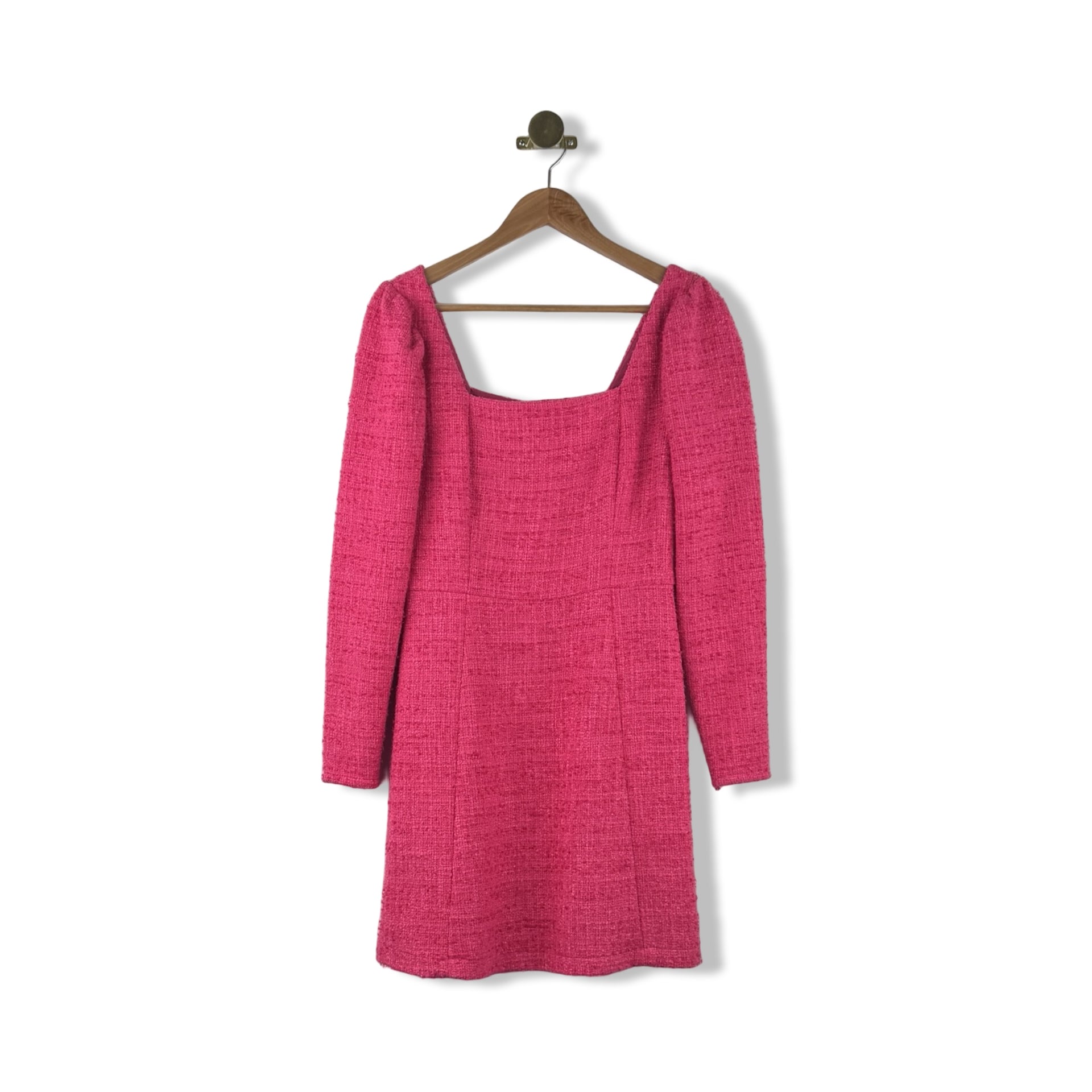 Shoshanna Square Neck Long Sleeve Dress