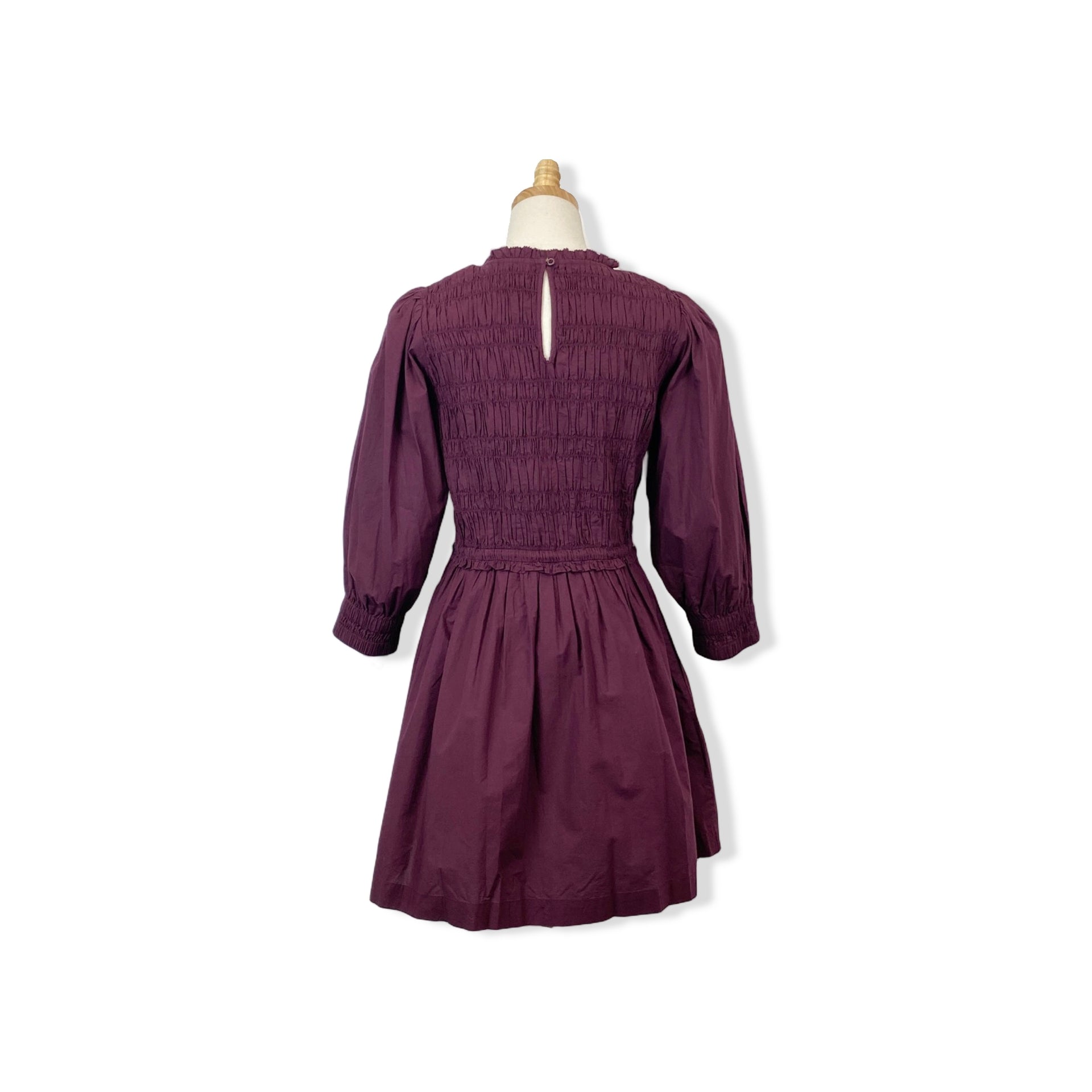 Apiece Apart Purple Smocked Drawstring Dress