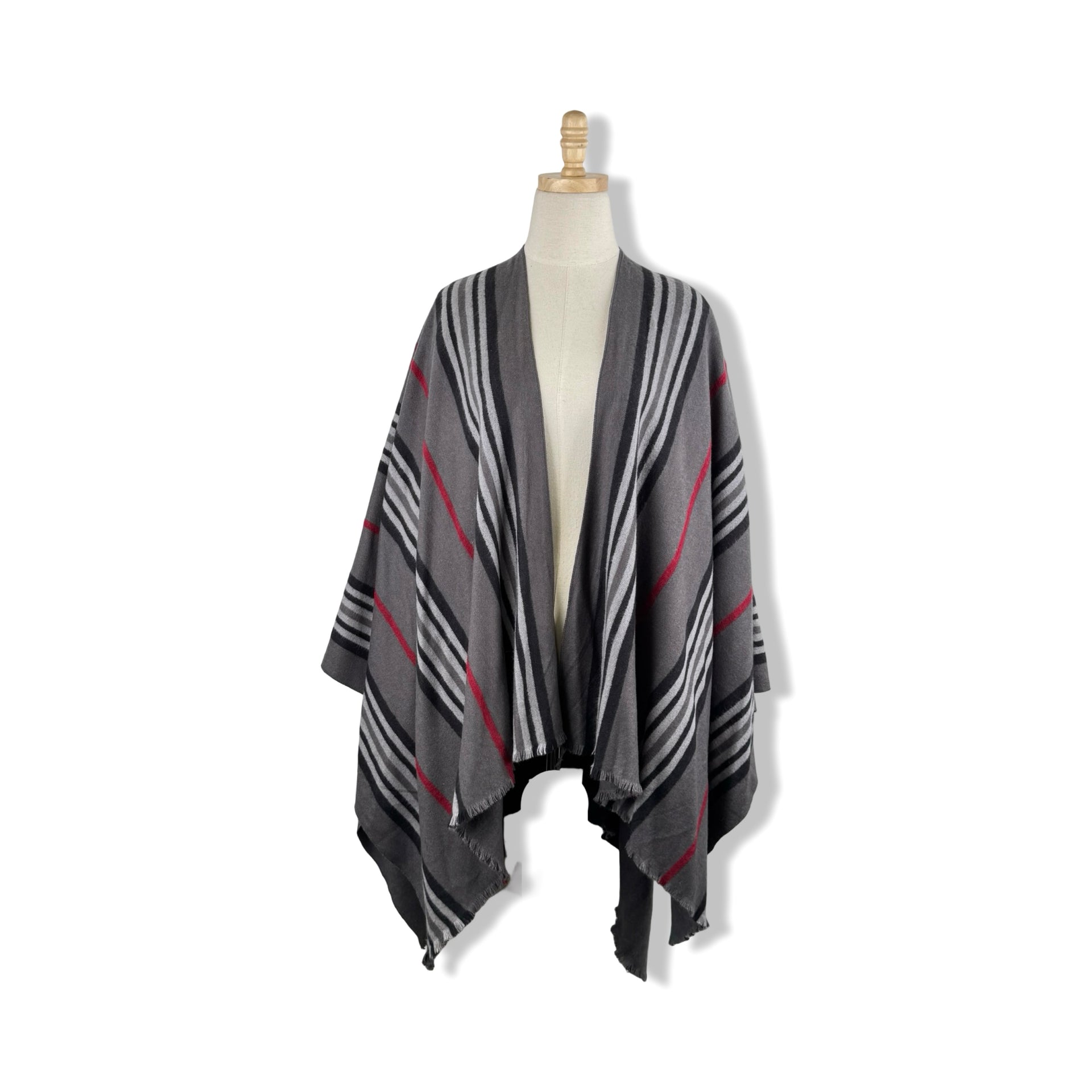 Fraas Striped Open Front Ruana