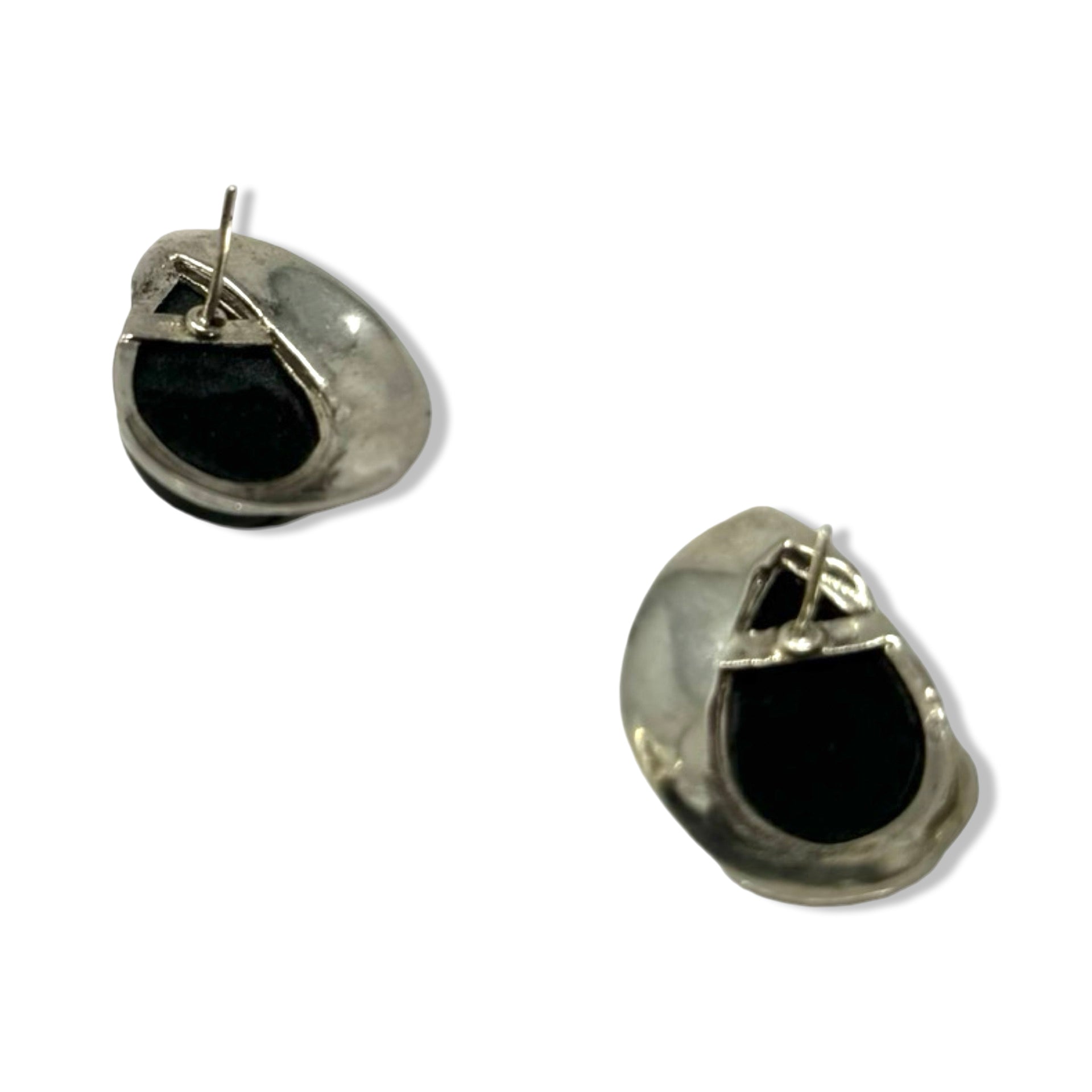 Tear Drop Black Stone Earrings