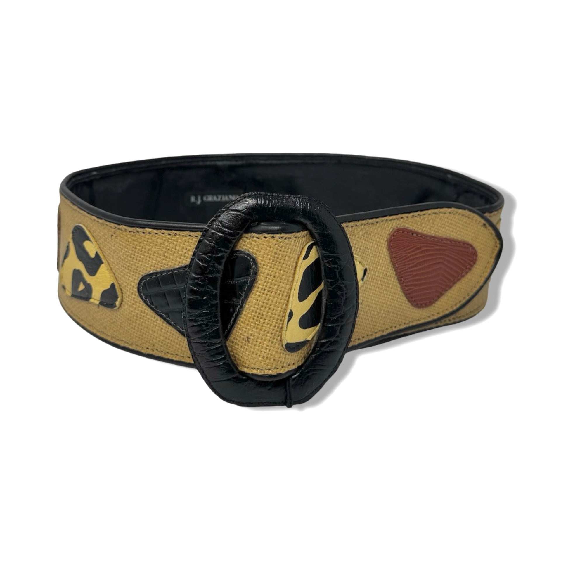 Vintage R.J. Graziano Woven Animal Print Patch Belt