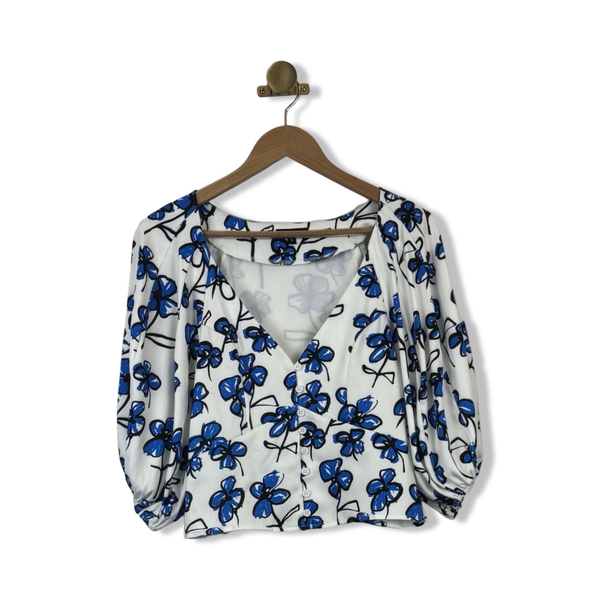 Area Stars Floral Blouson Sleeve Blouse