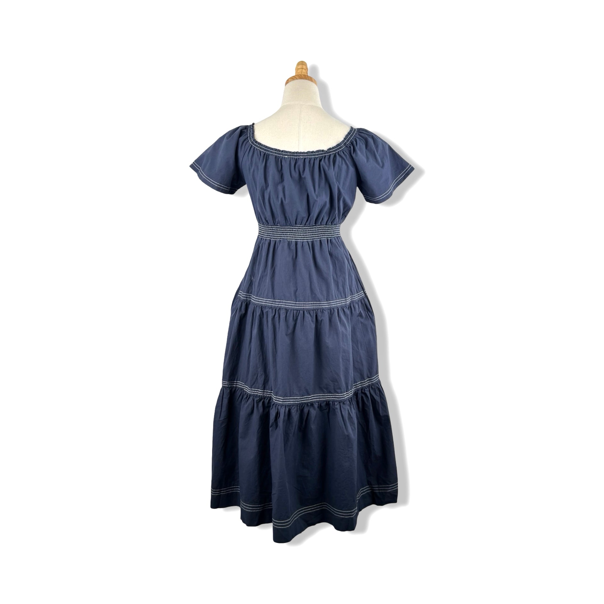 Raisonnel Smocked Waist Tiered Midi Dress