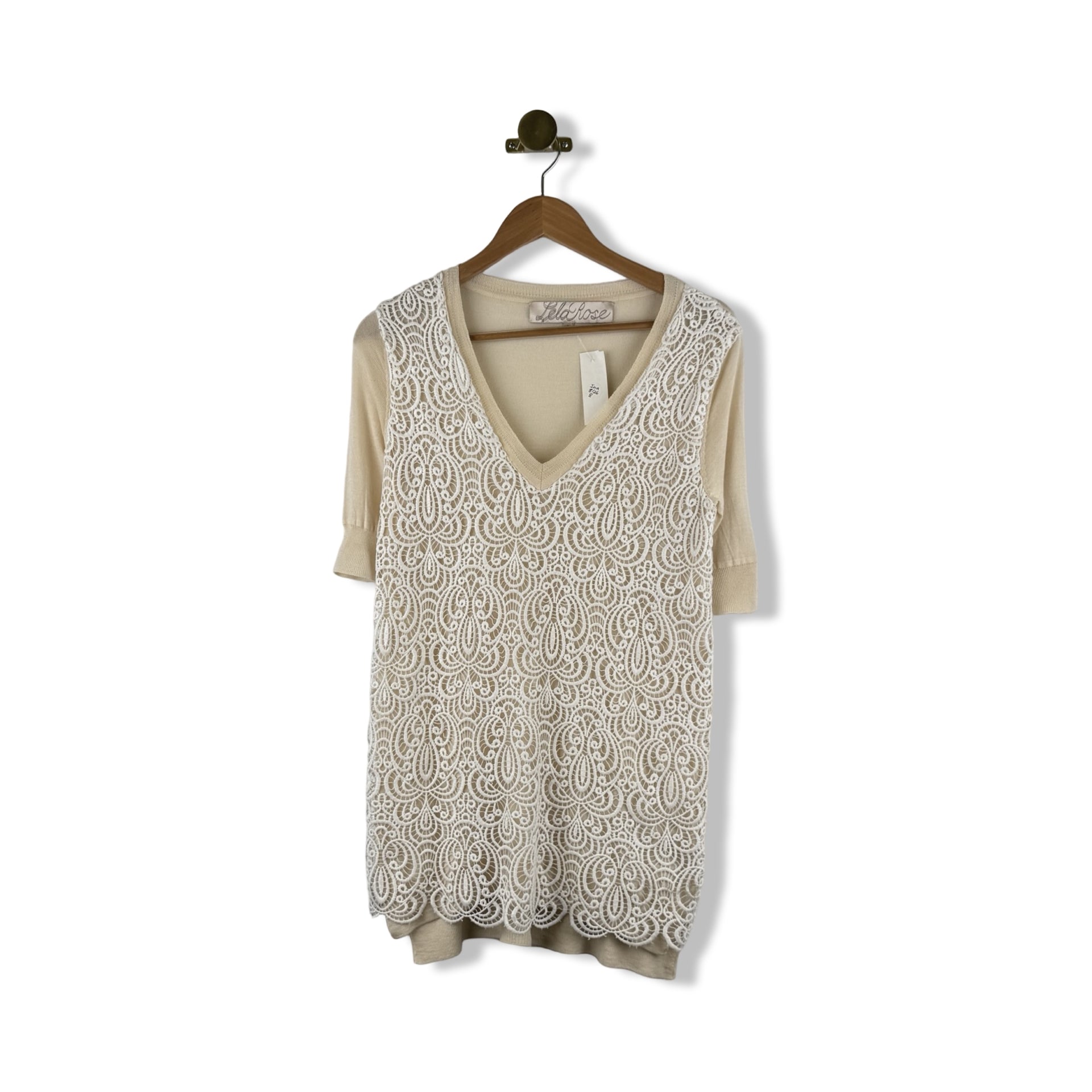 Lela Rose Knit and Lace Tunic