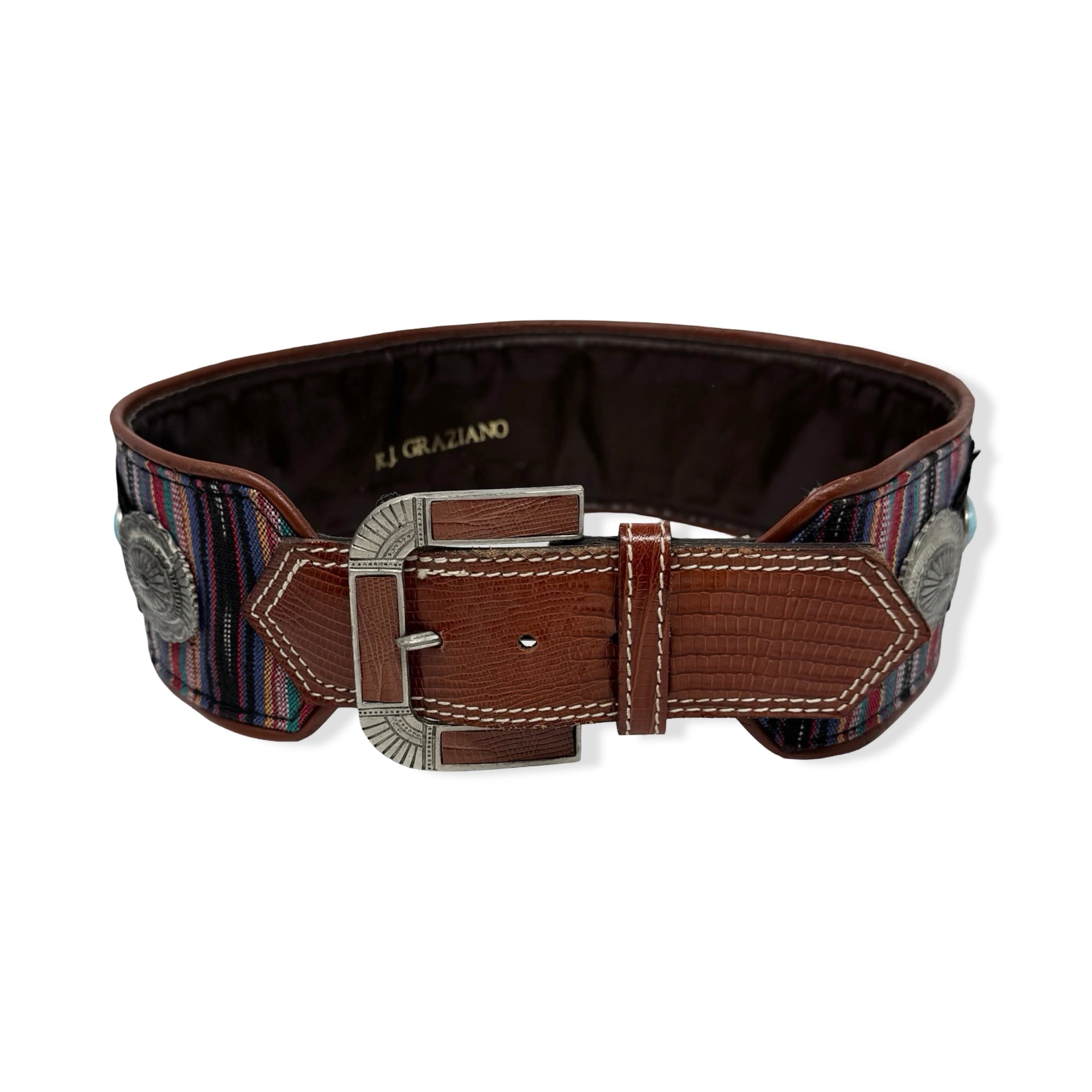 Vintage R.J Graziano Embellished Textile Statement Belt