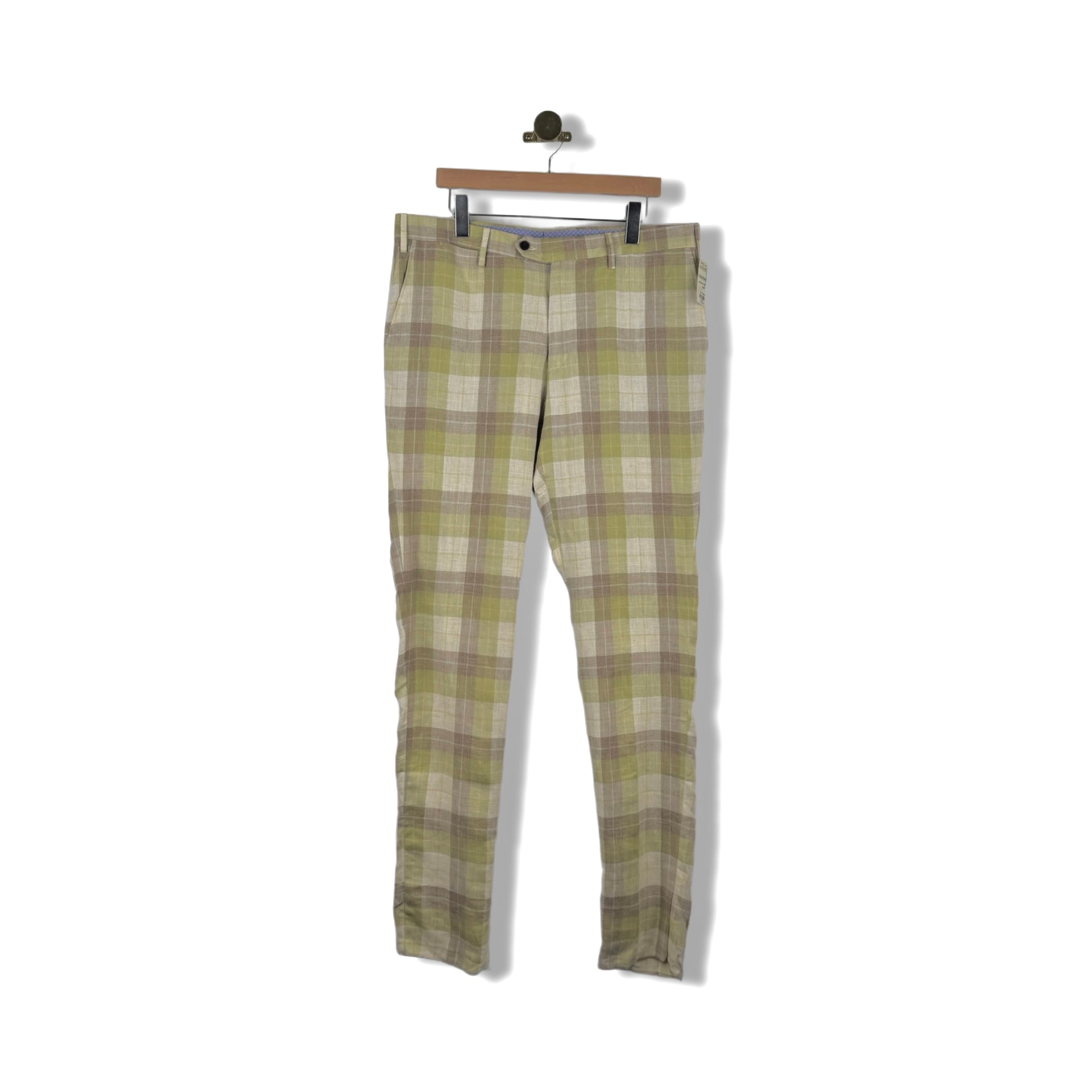 Paul Stuart Plaid Linen Pants