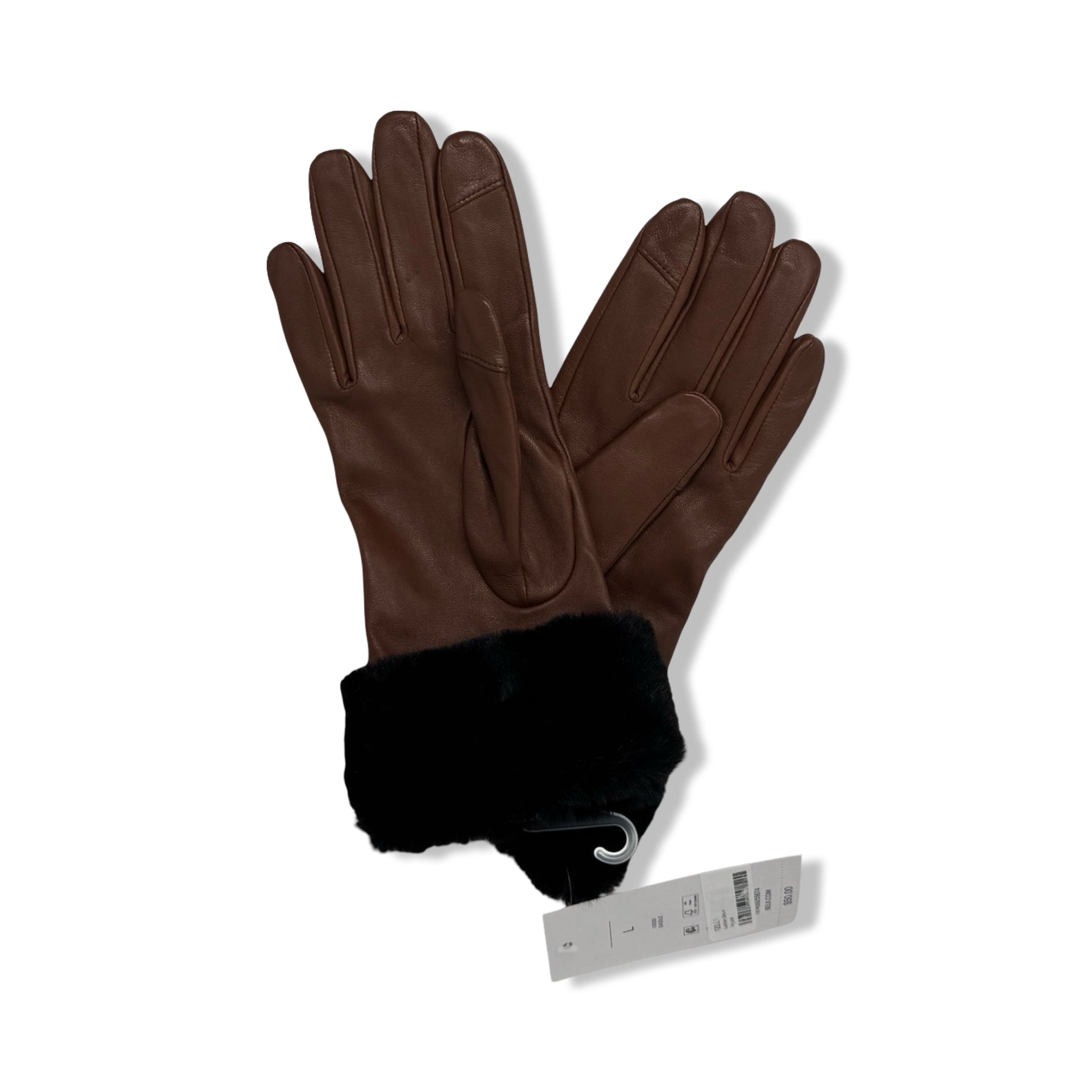 Belk Faux Fur Cuff Leather Gloves
