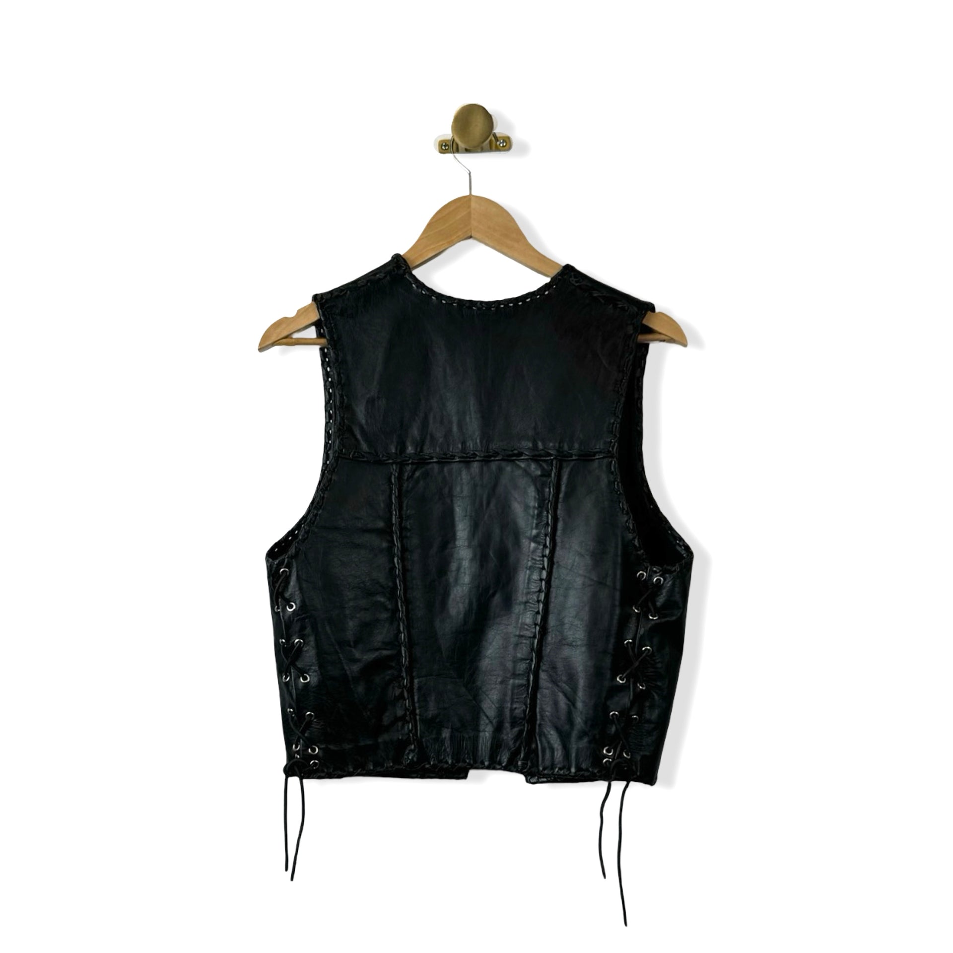 Vintage Lace up Leather Vest