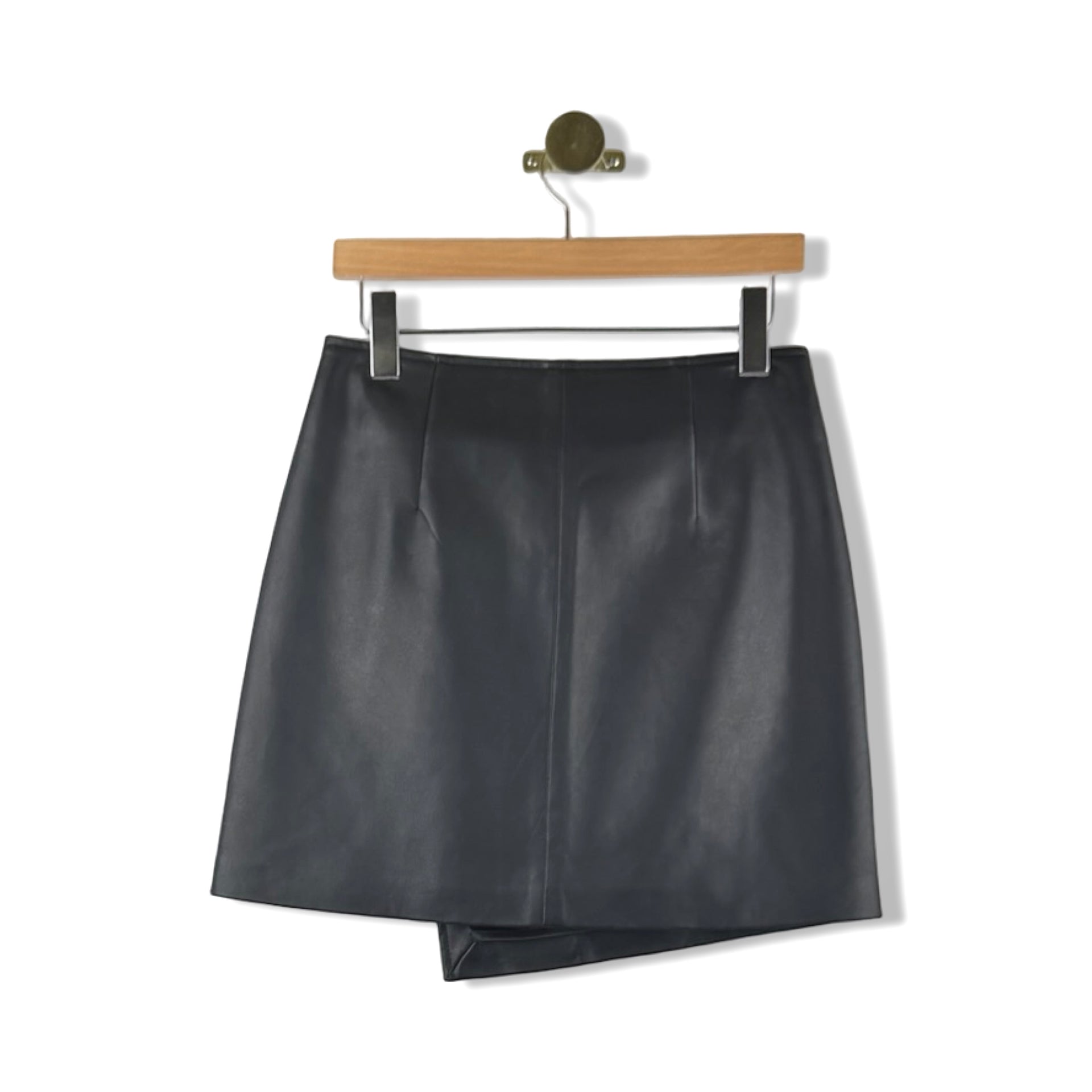 BLANKNYC Faux Leather Wrap Mini Skirt