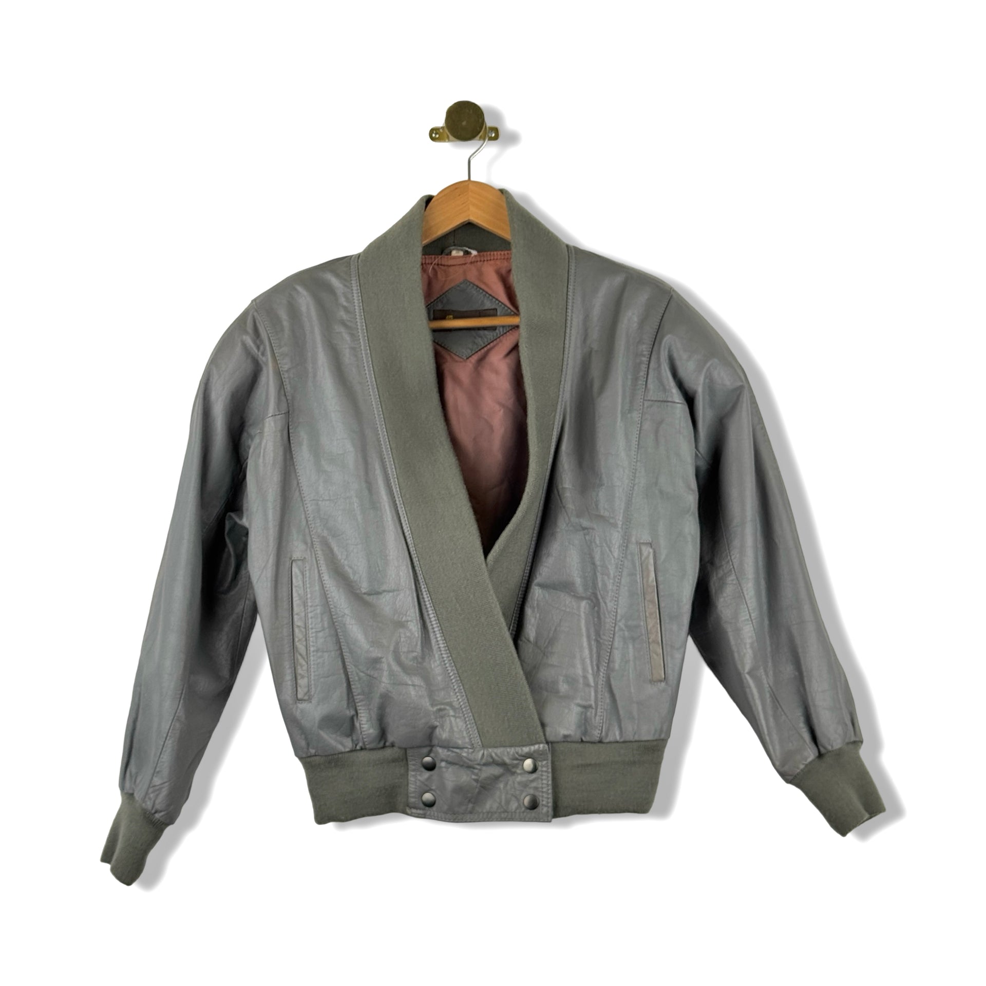 Vintage Guy Laroche Open Front Leather Jacket