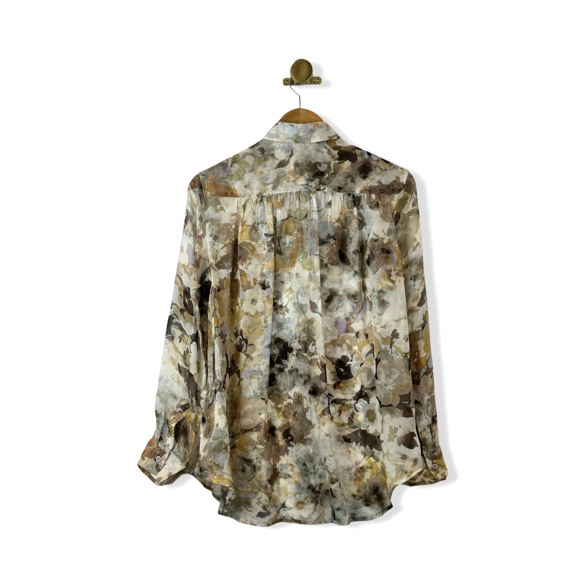 Reiss 1971 Sheer Floral Button Down