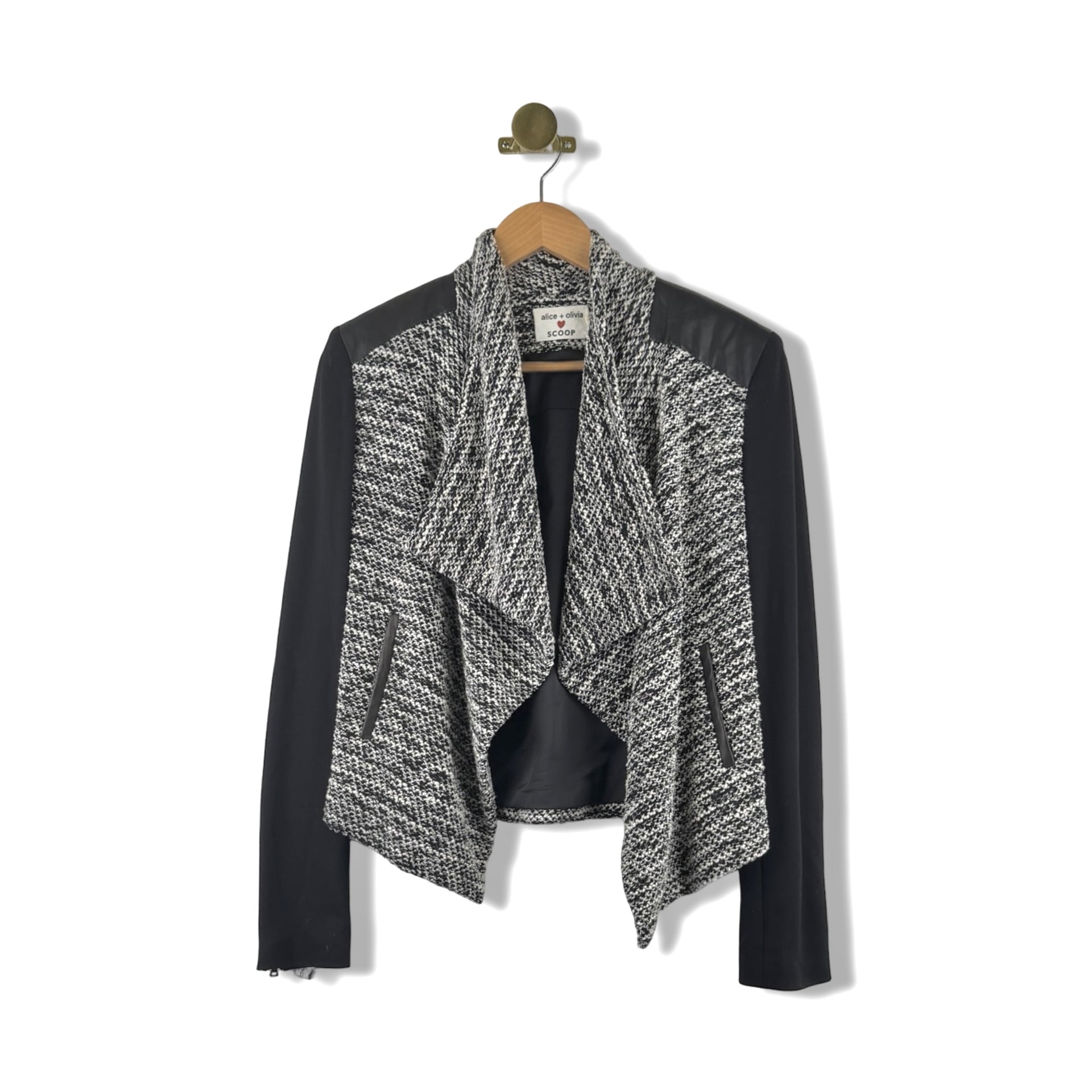 Alice + Olivia x Scoop Long Sleeve Tweed Jacket