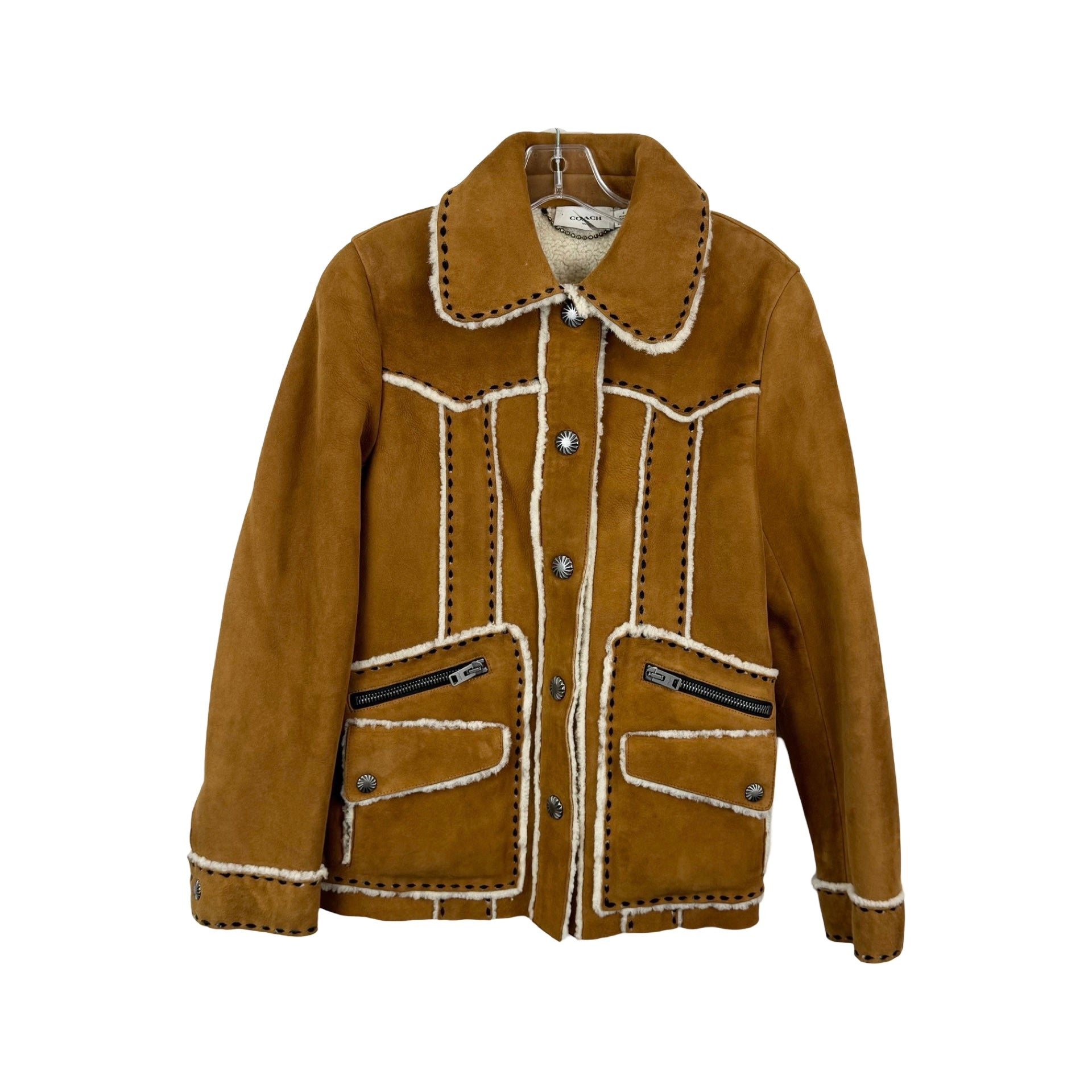 Coach Amber Shearling Suede Coat