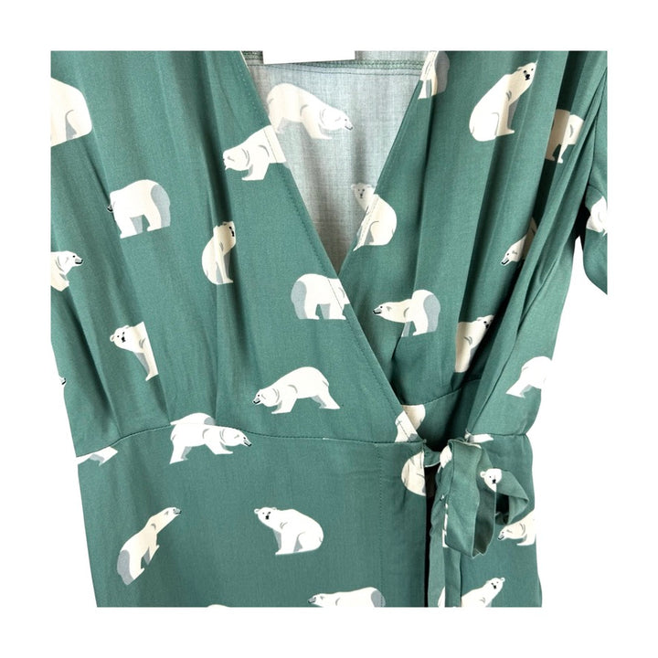 Compania Fantastica Polar Bear Print Wrap Dress