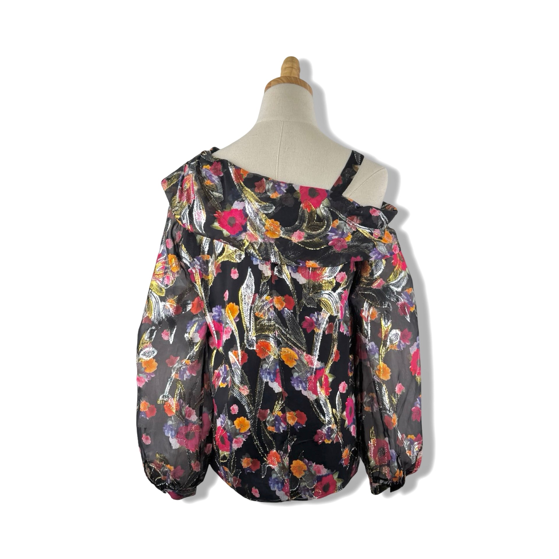 Nicole Miller Atelier Floral Metallic Top