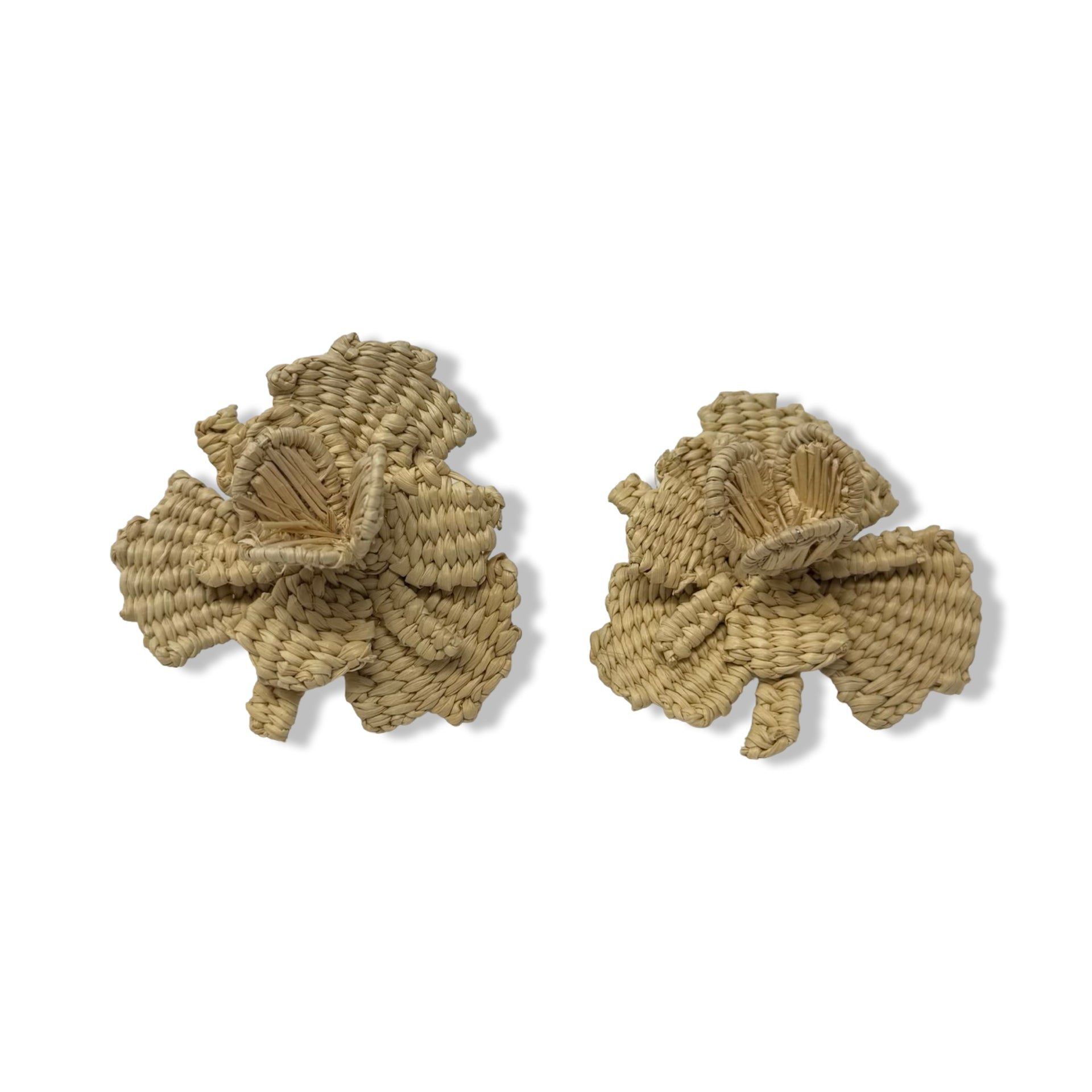 Johanna Ortiz Raffia Woven Floral Earrings