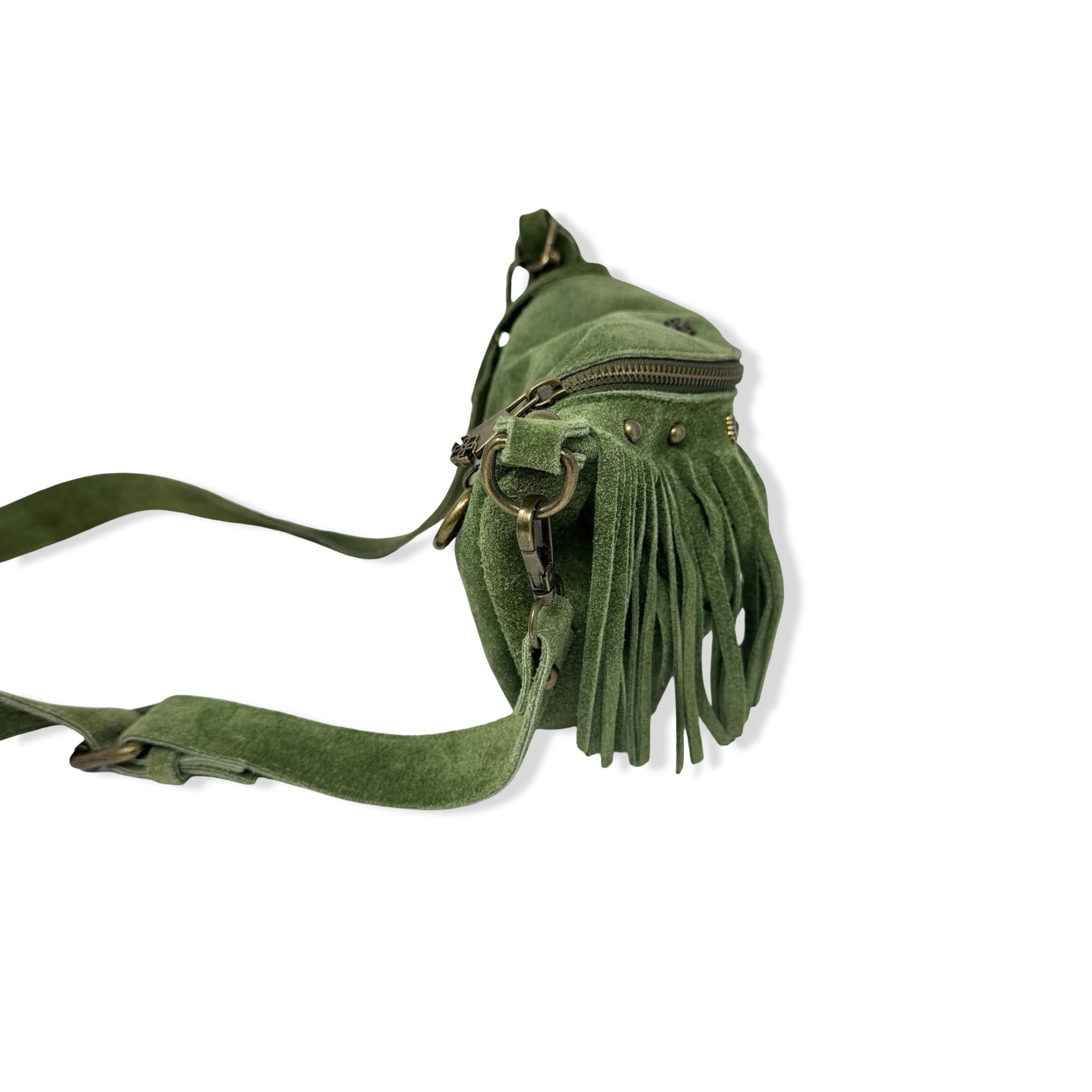 Suede Fringe Crossbody Purse