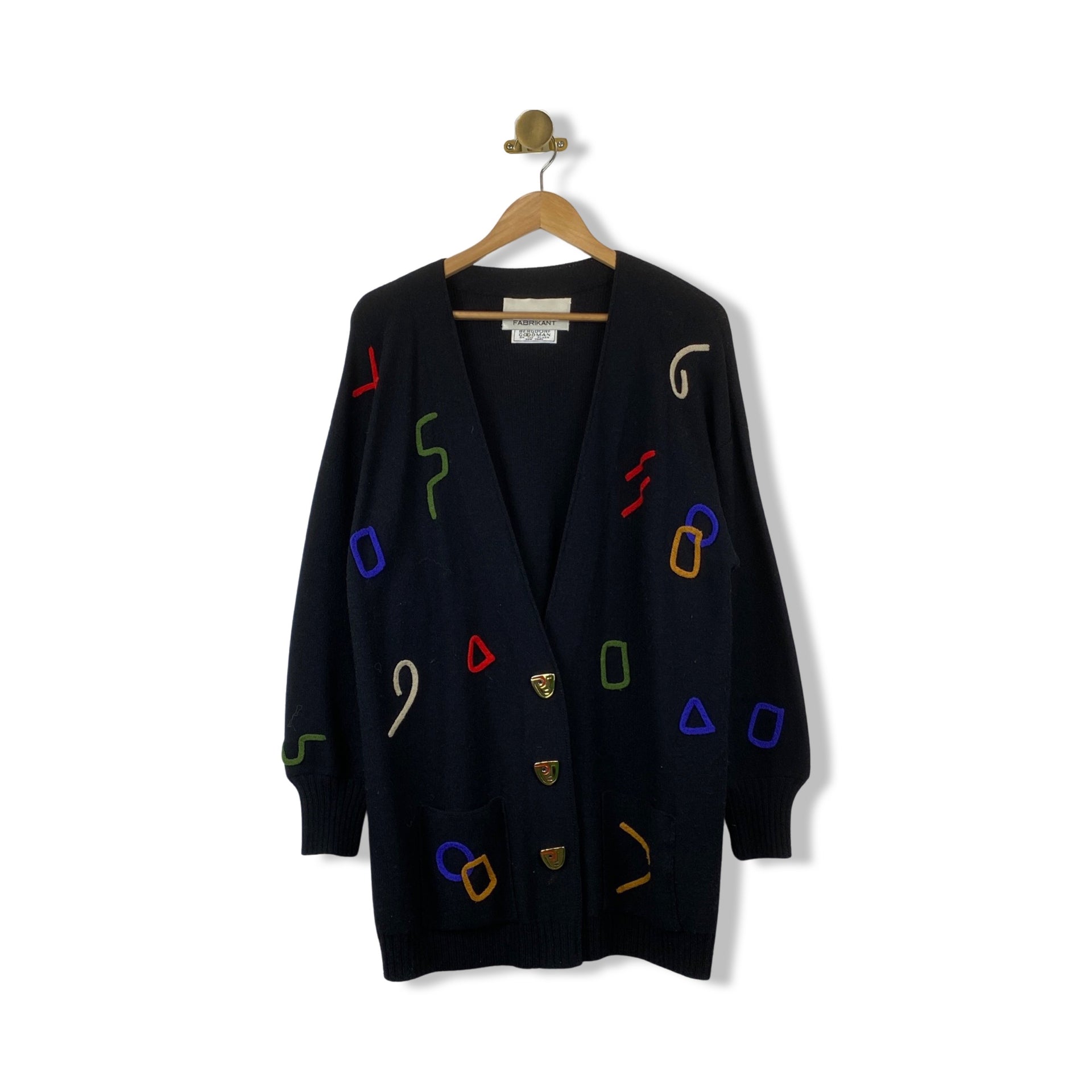 Vintage Steve Fabrikant Abstract Line Cardigan