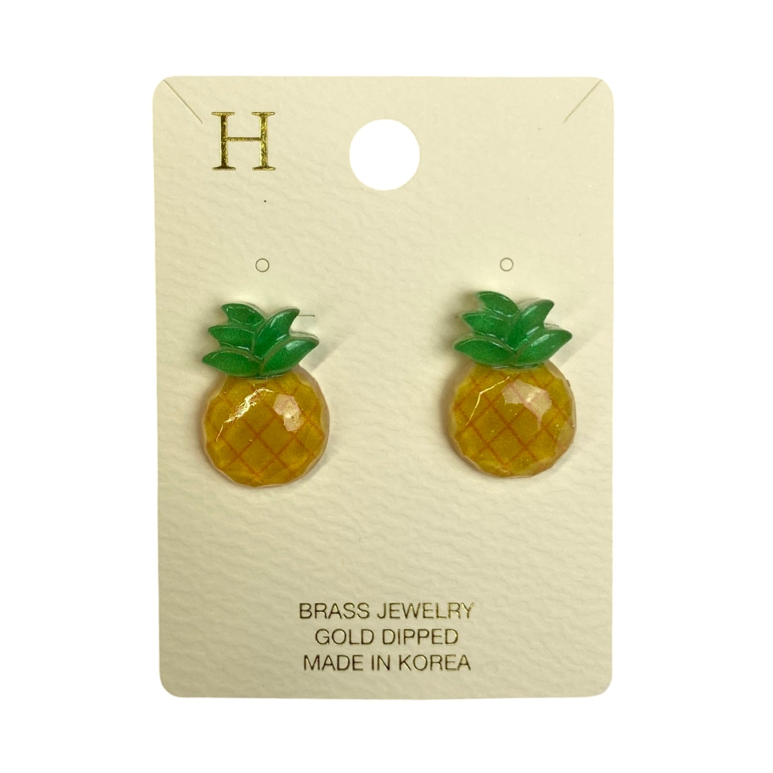 H Pineapple Stud Earring