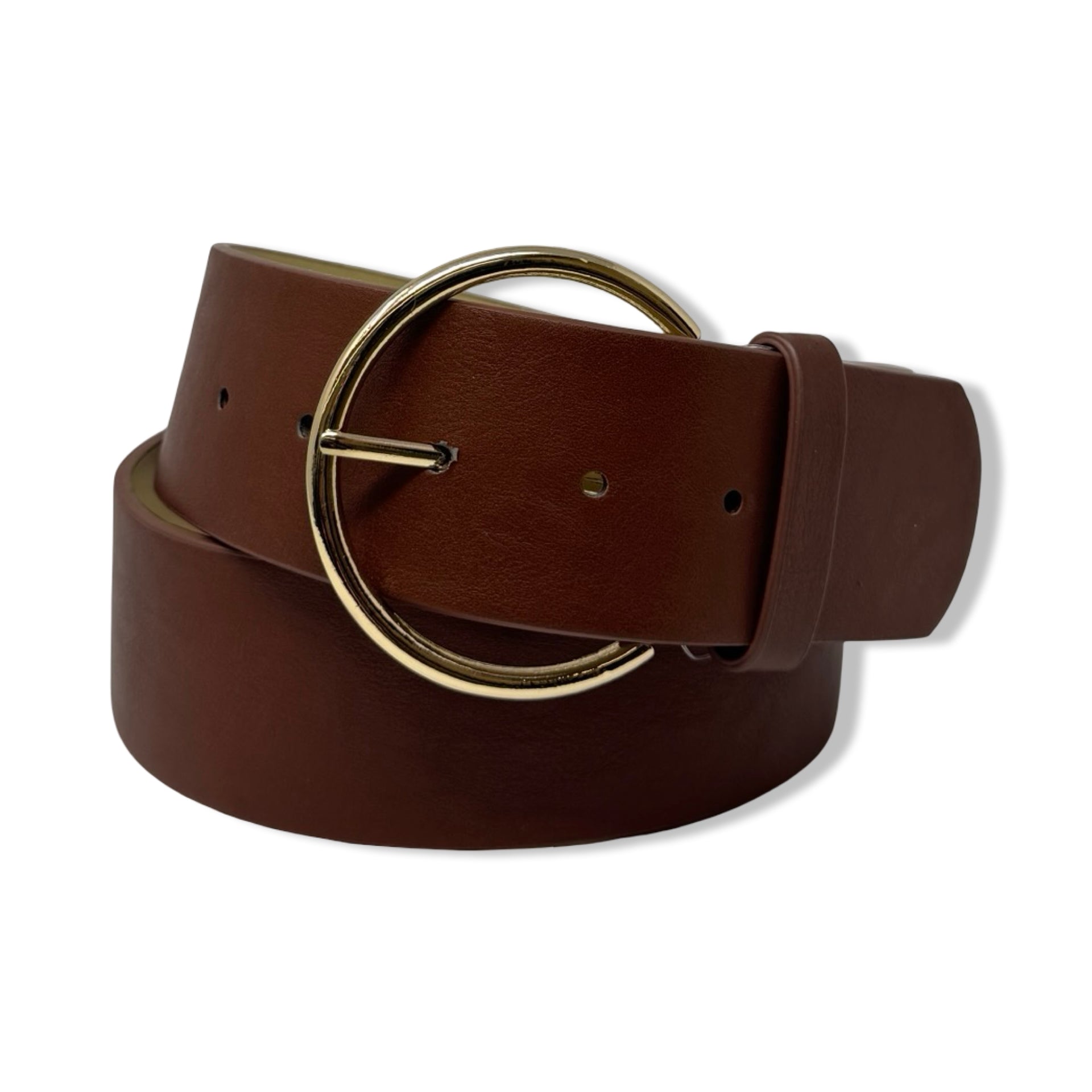Linea Pelle Circle Buckle Smooth Leather Belt