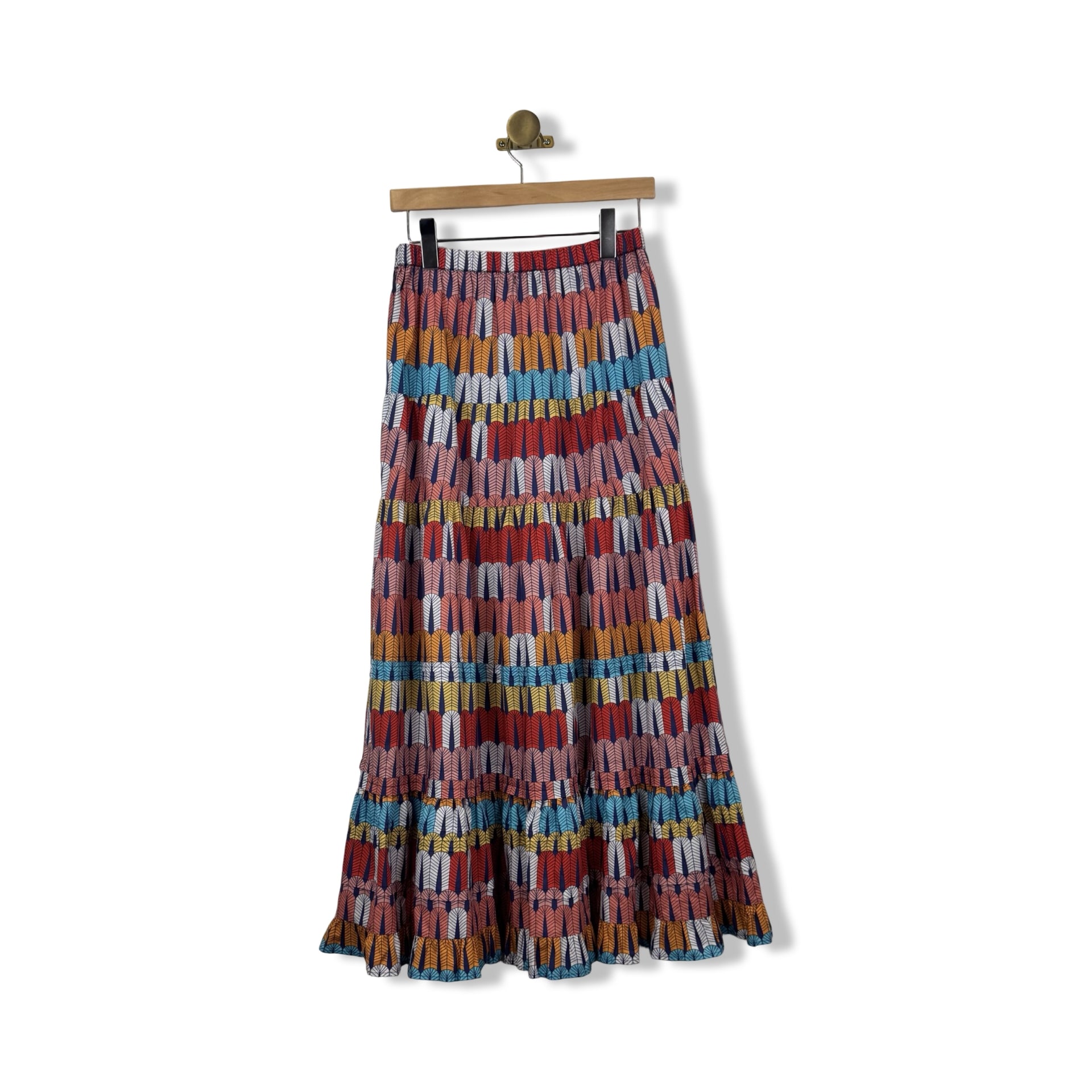 Area Stars Patterned Tiered Maxi Skirt