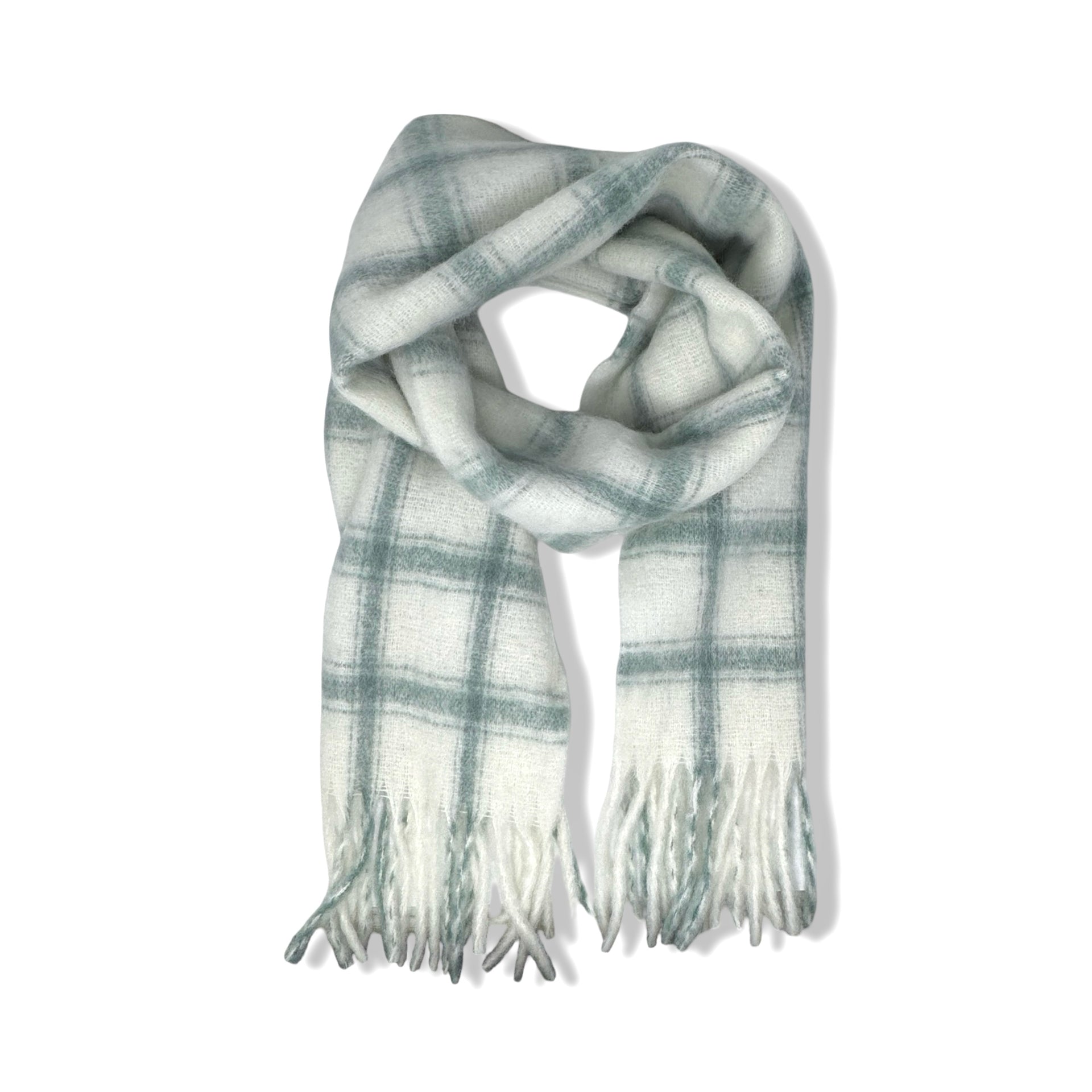 Housing Works Check Print Wool Blend Scarf