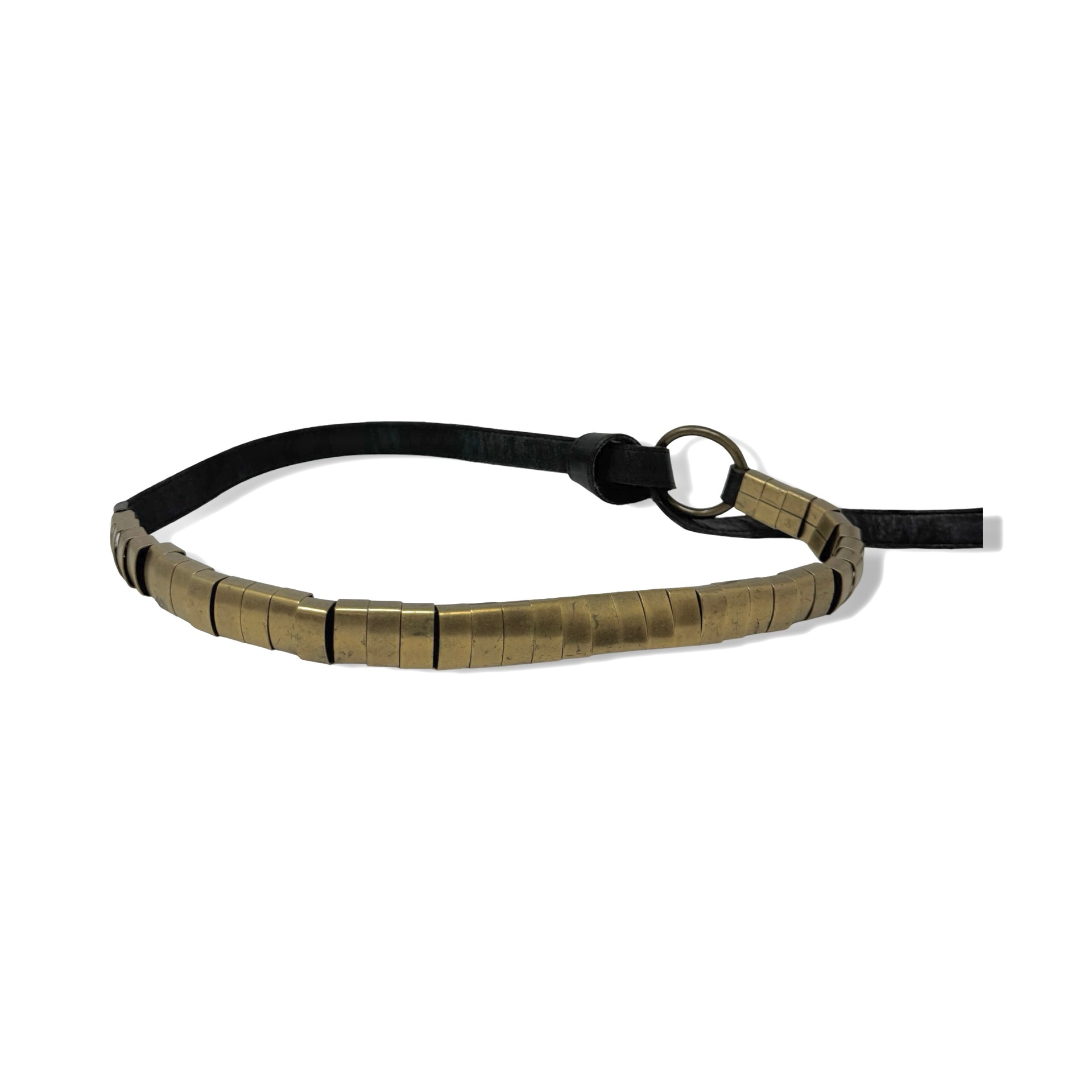 Vintage R.J. Graziano Gold Metal Bar Self Tie Belt