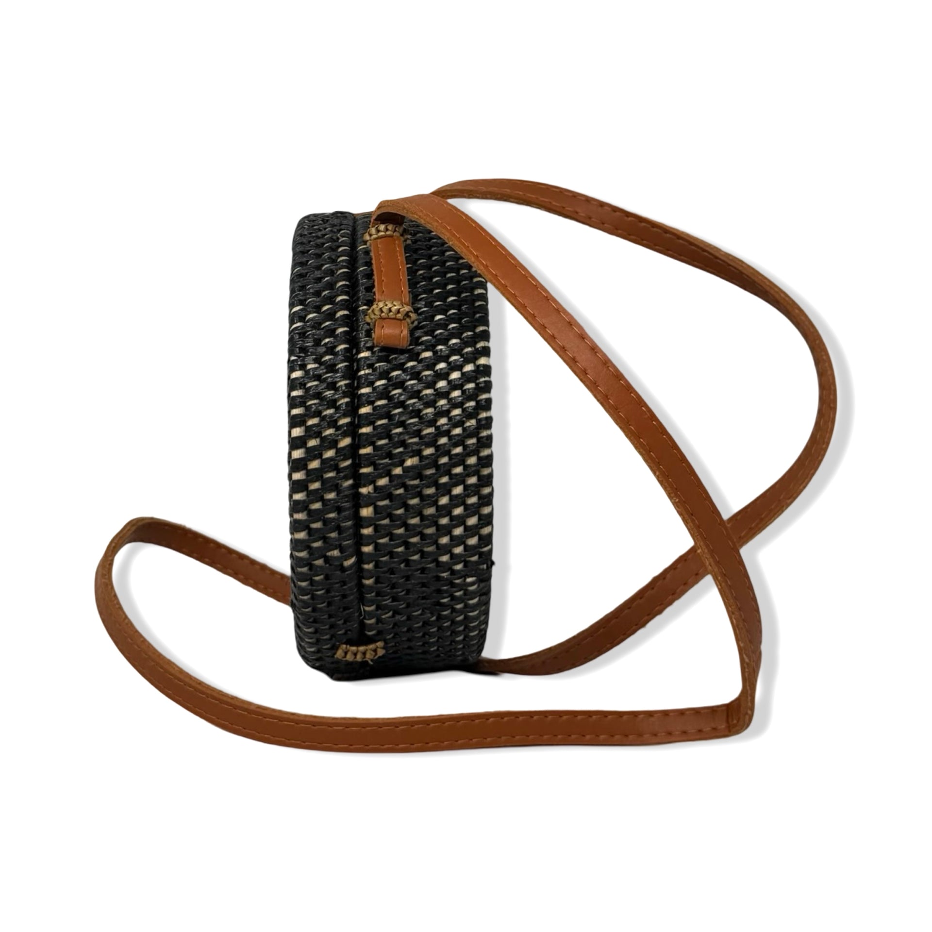 Round Woven Crossbody Bag