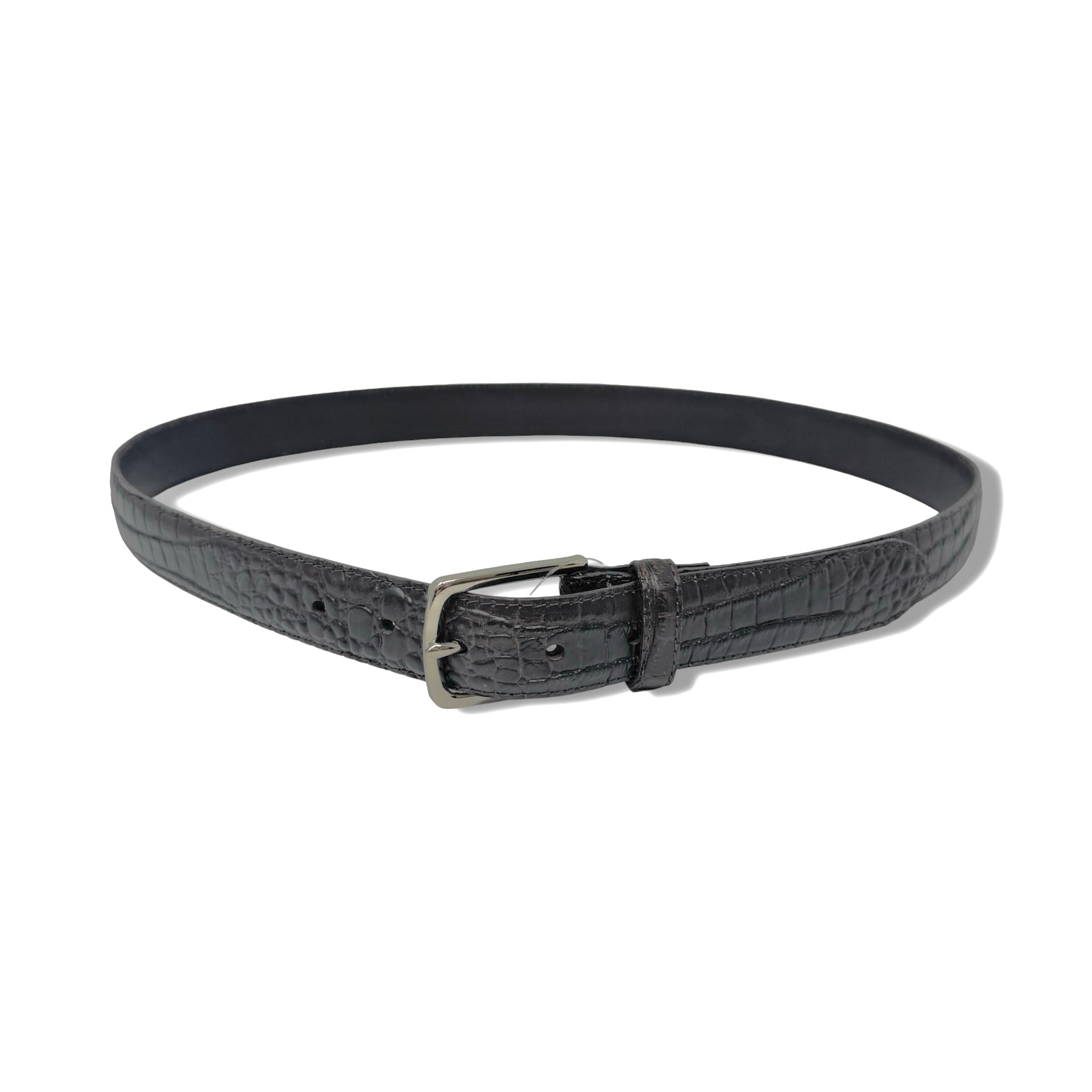 Croc Embossed Faux Leather Belt