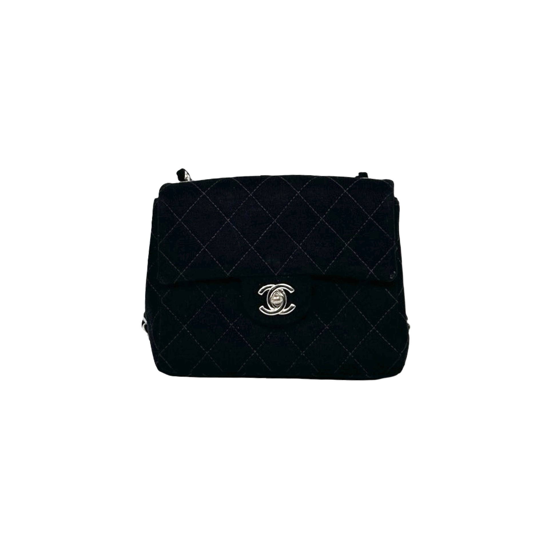 Vintage Chanel Jersey Quilted Mini Flap Bag