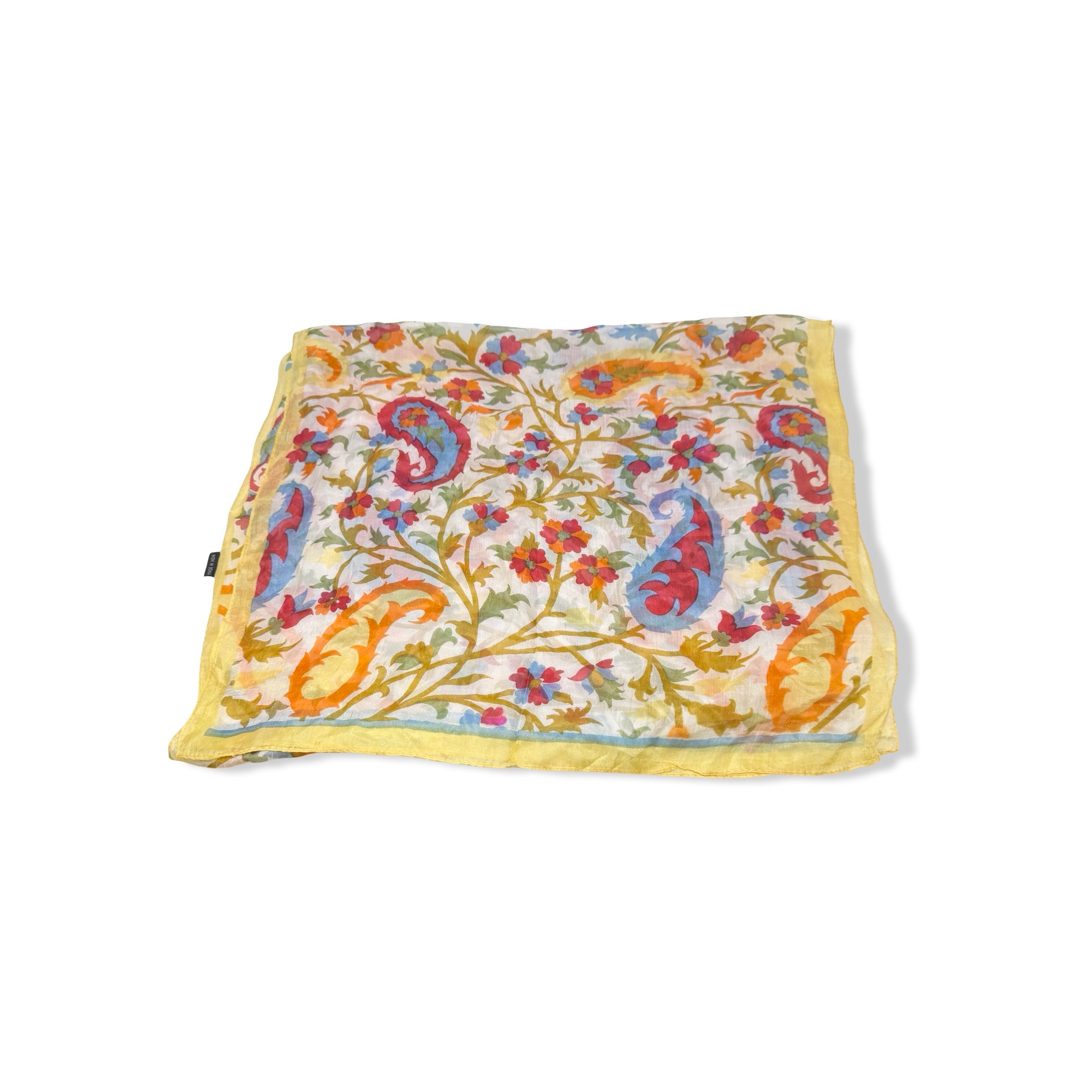 Sheer Floral Silk Scarf