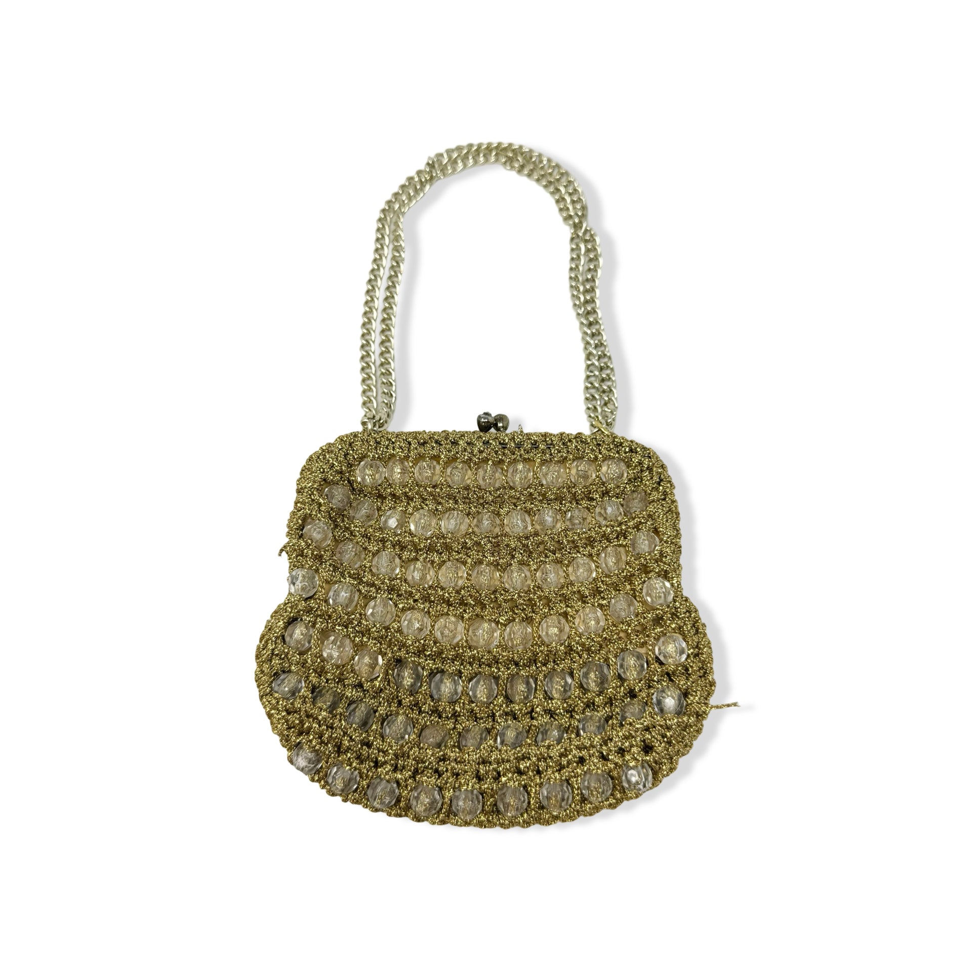 Mini Metallic Beaded Handbag